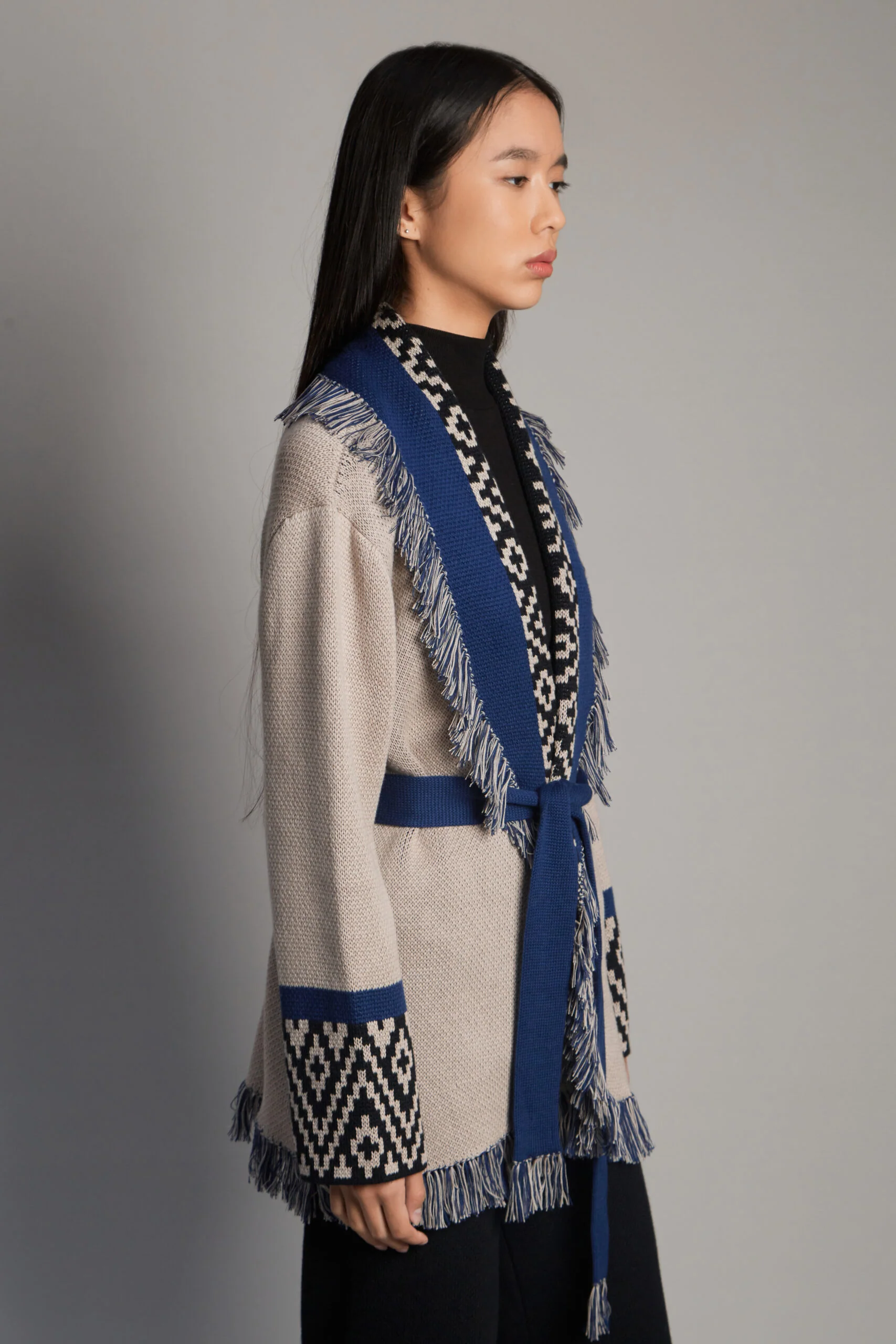 Andén Taupe Belt Cardigan - Image 10