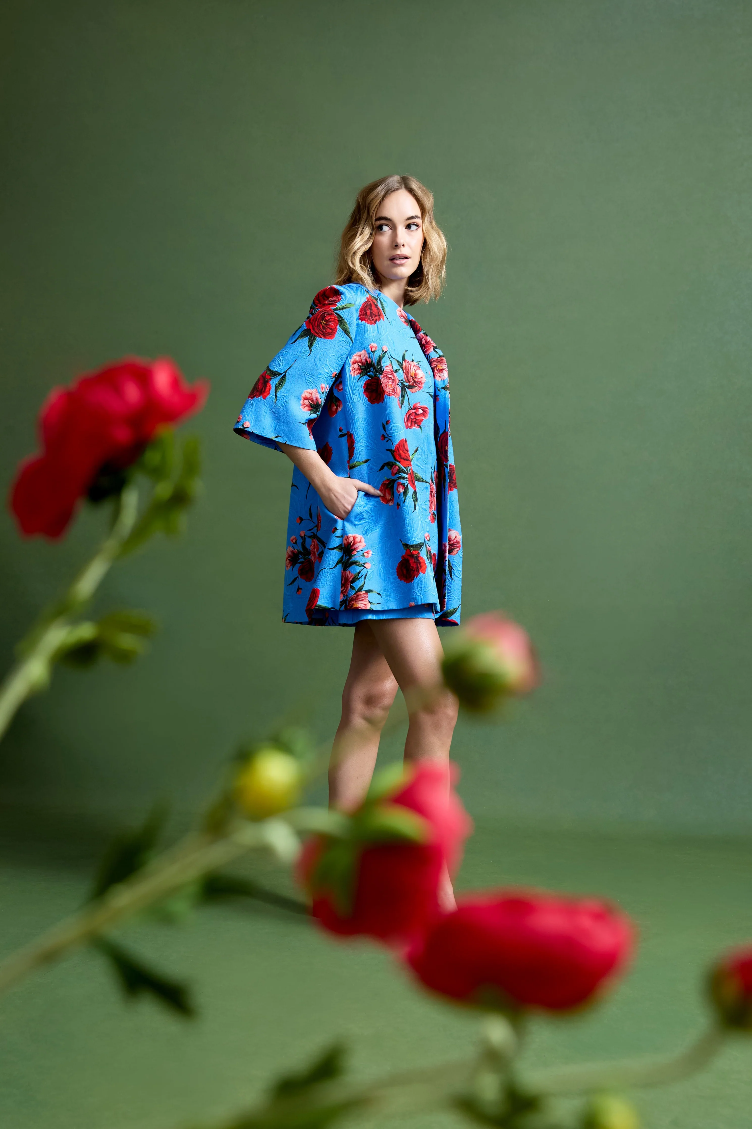 Audrey Coat in Chelsea Rose Brocade - Image 7