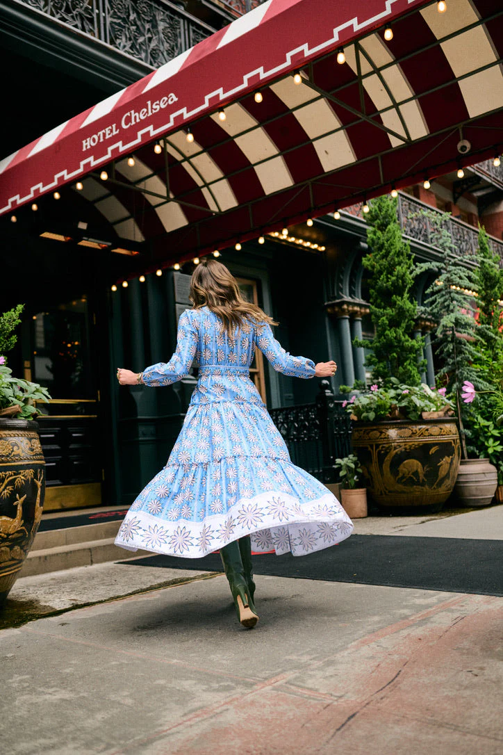 Banyan Long Sleeve Dress - Blue Daisy - Image 8