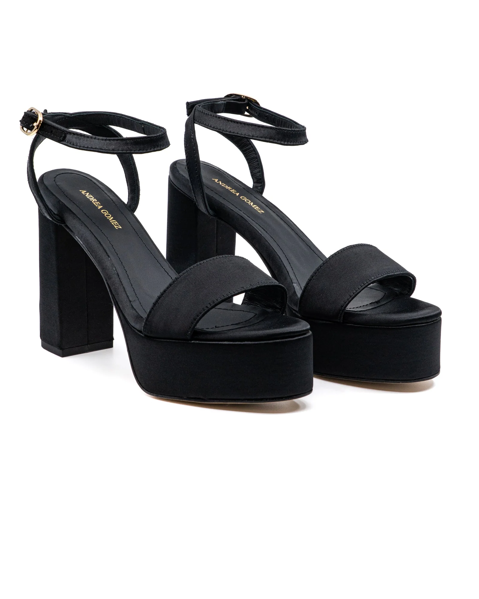 Becka Black Satin Platform - Image 3