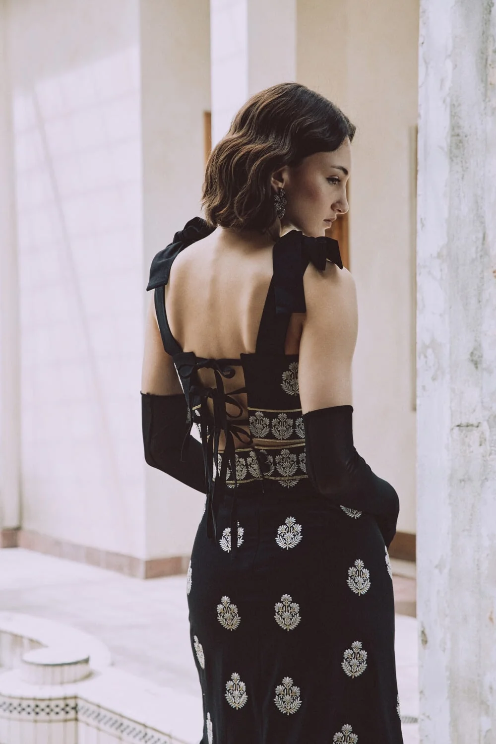 Begum Top - Black, White & Gold - Image 10