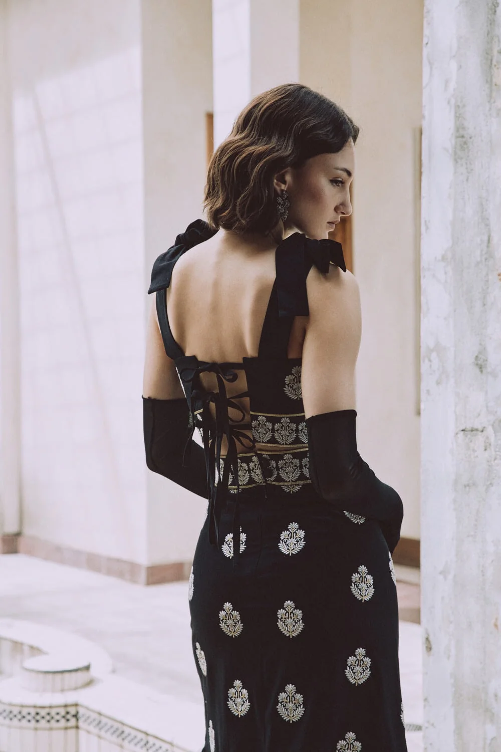Begum Top - Black, White & Gold - Image 12