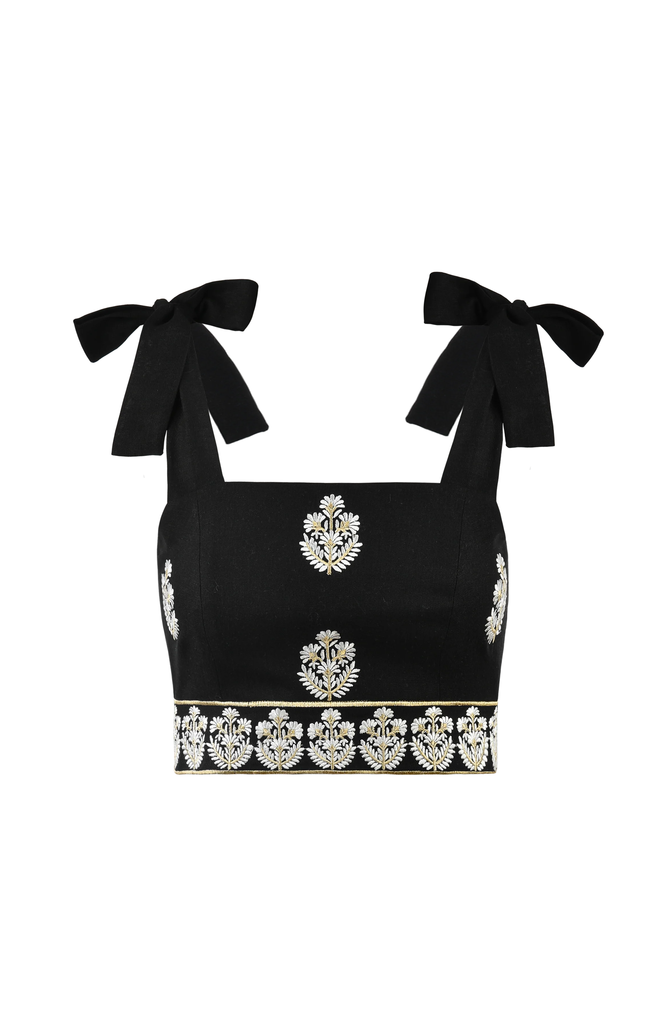 Begum Top - Black, White & Gold - Image 13