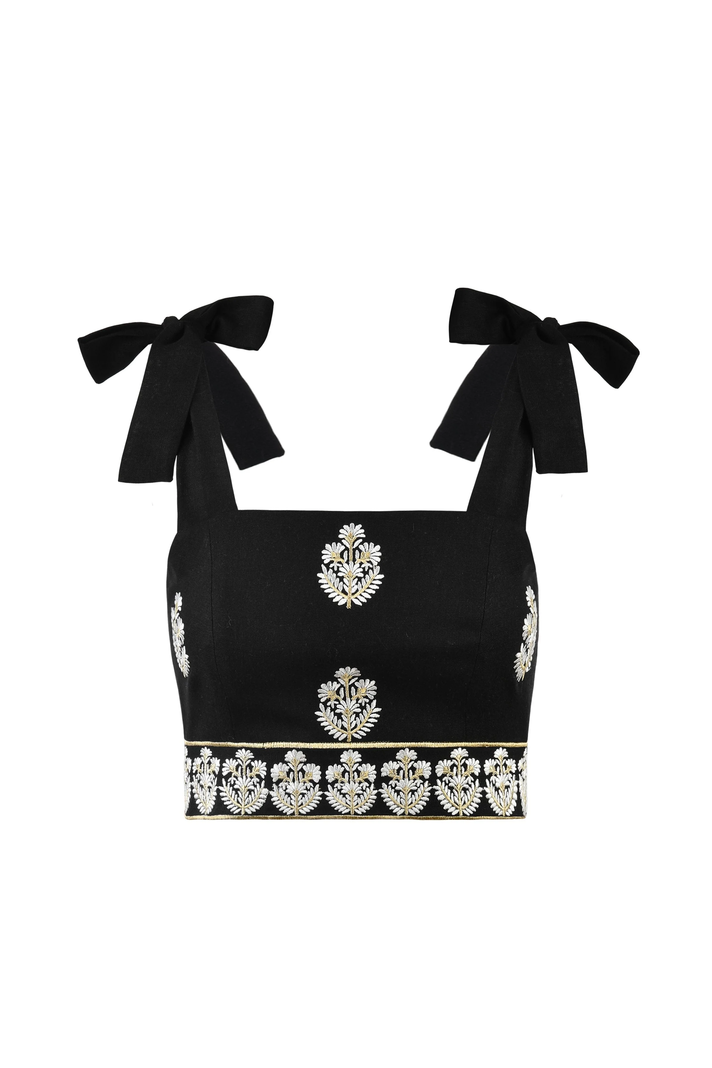 Begum Top - Black, White & Gold - Image 14
