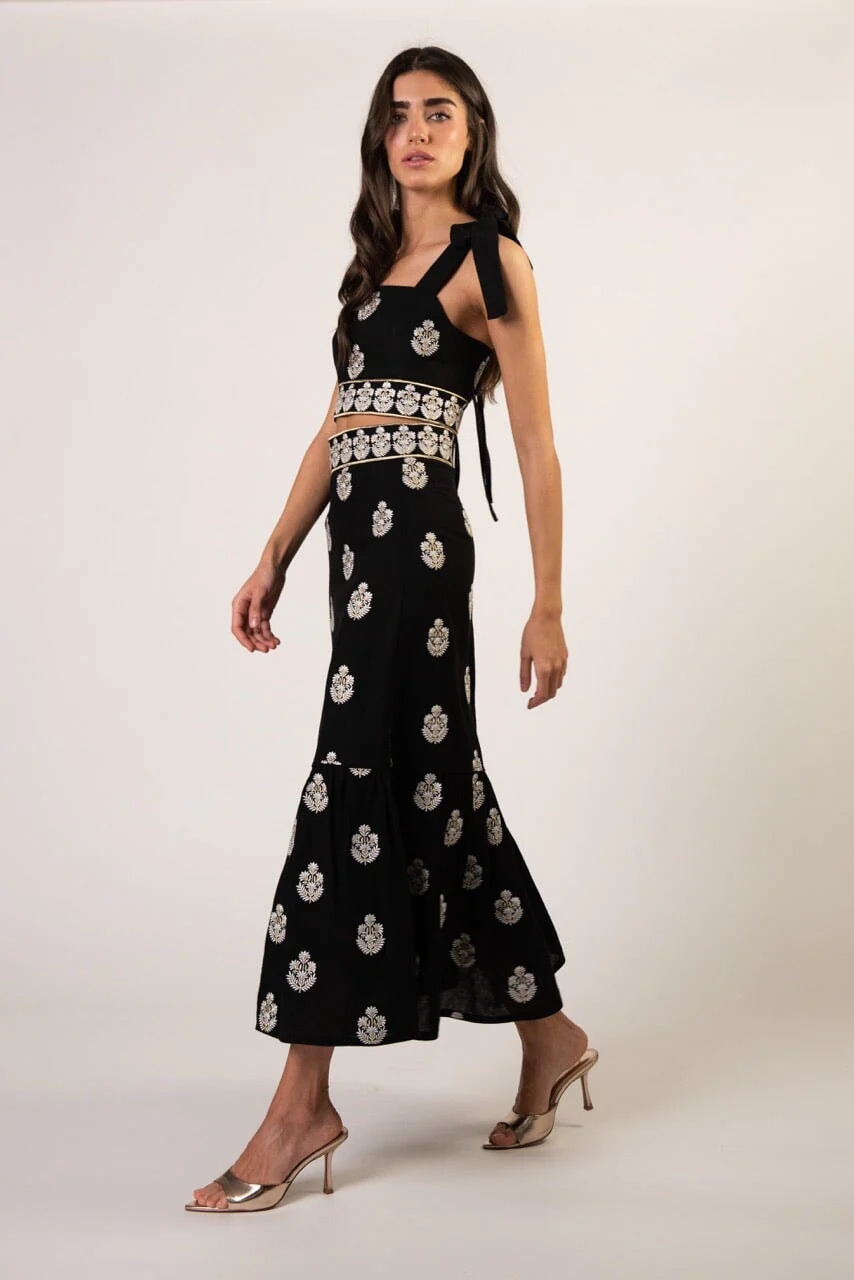 Begum Top - Black, White & Gold - Image 7