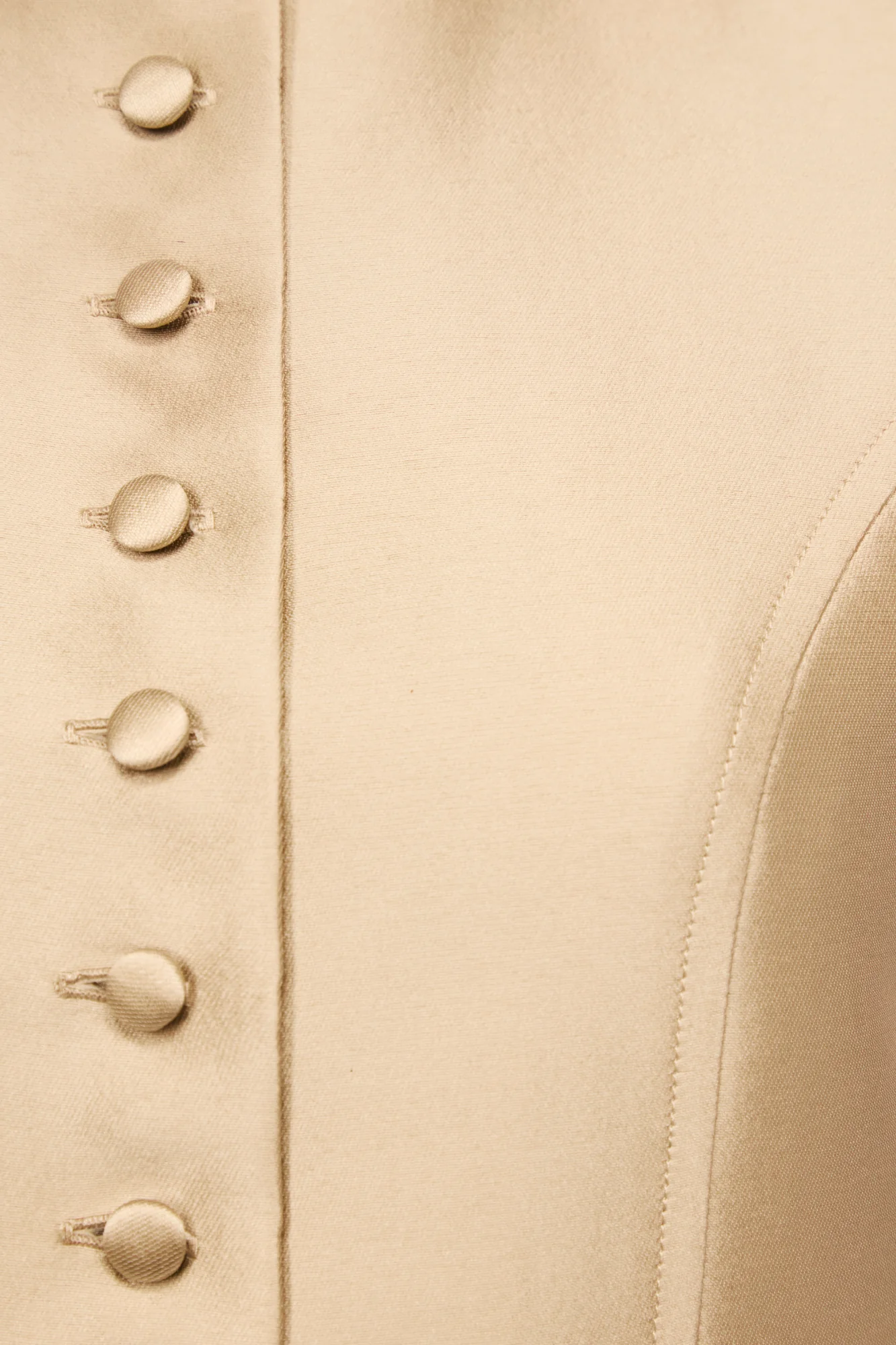 Beige Satin Sleeveless Jacket - Image 4