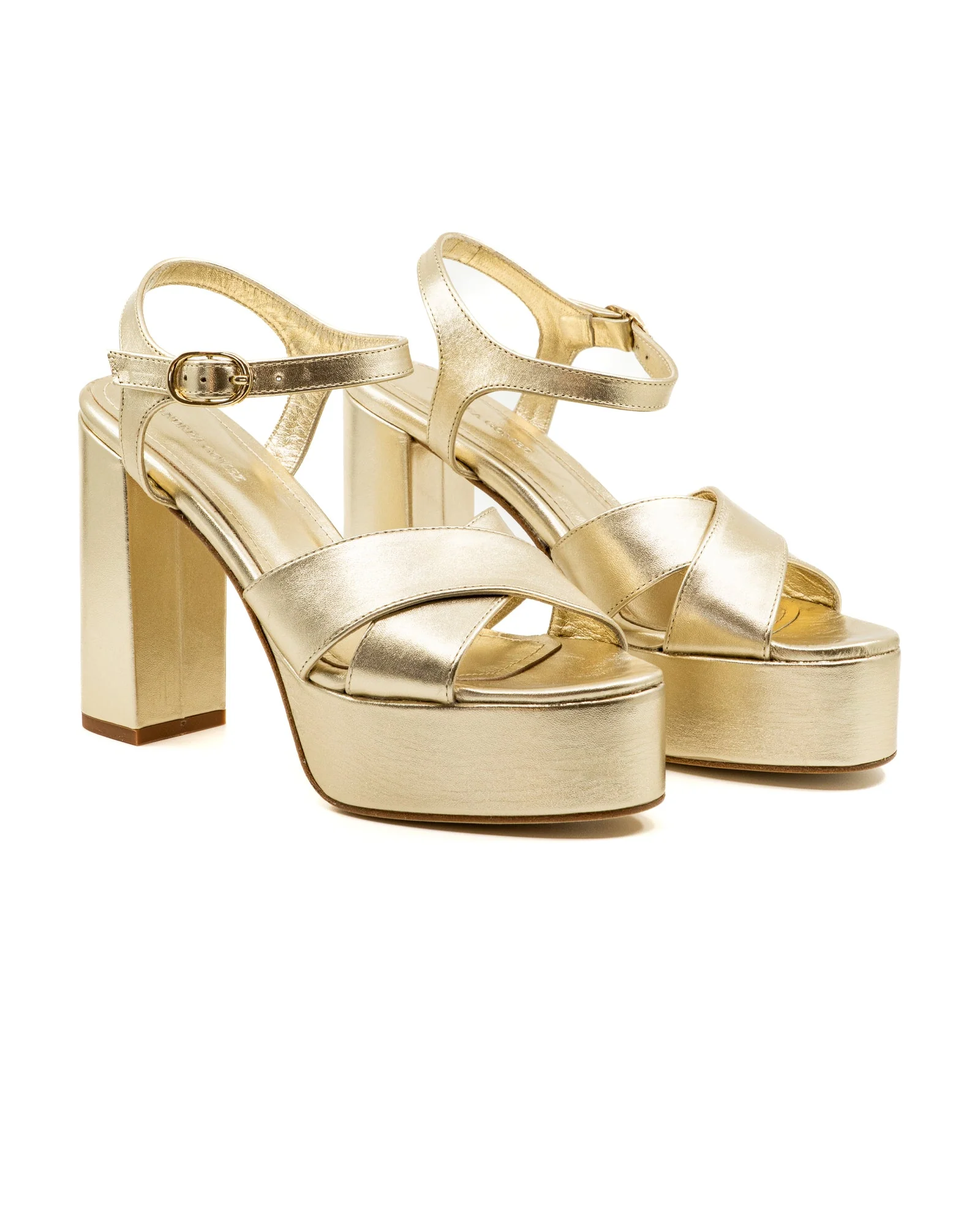 Bella Gold Leather Platform - Image 4