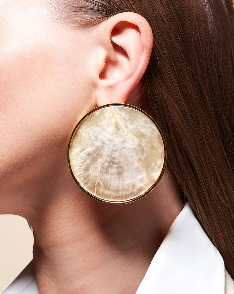 Bezel Set Shell Earring - Image 5