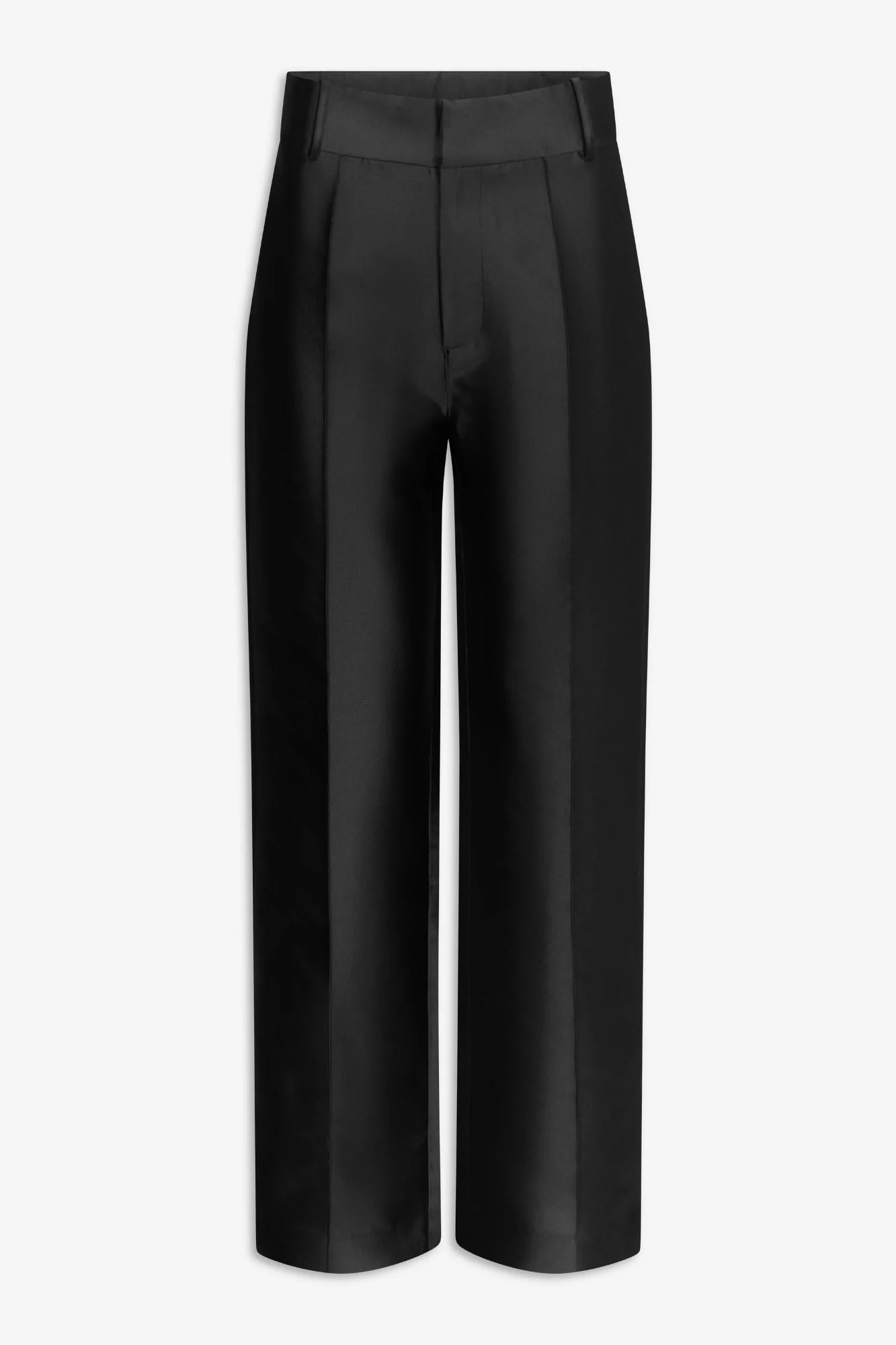 Black Satin Straight Pants - Image 7