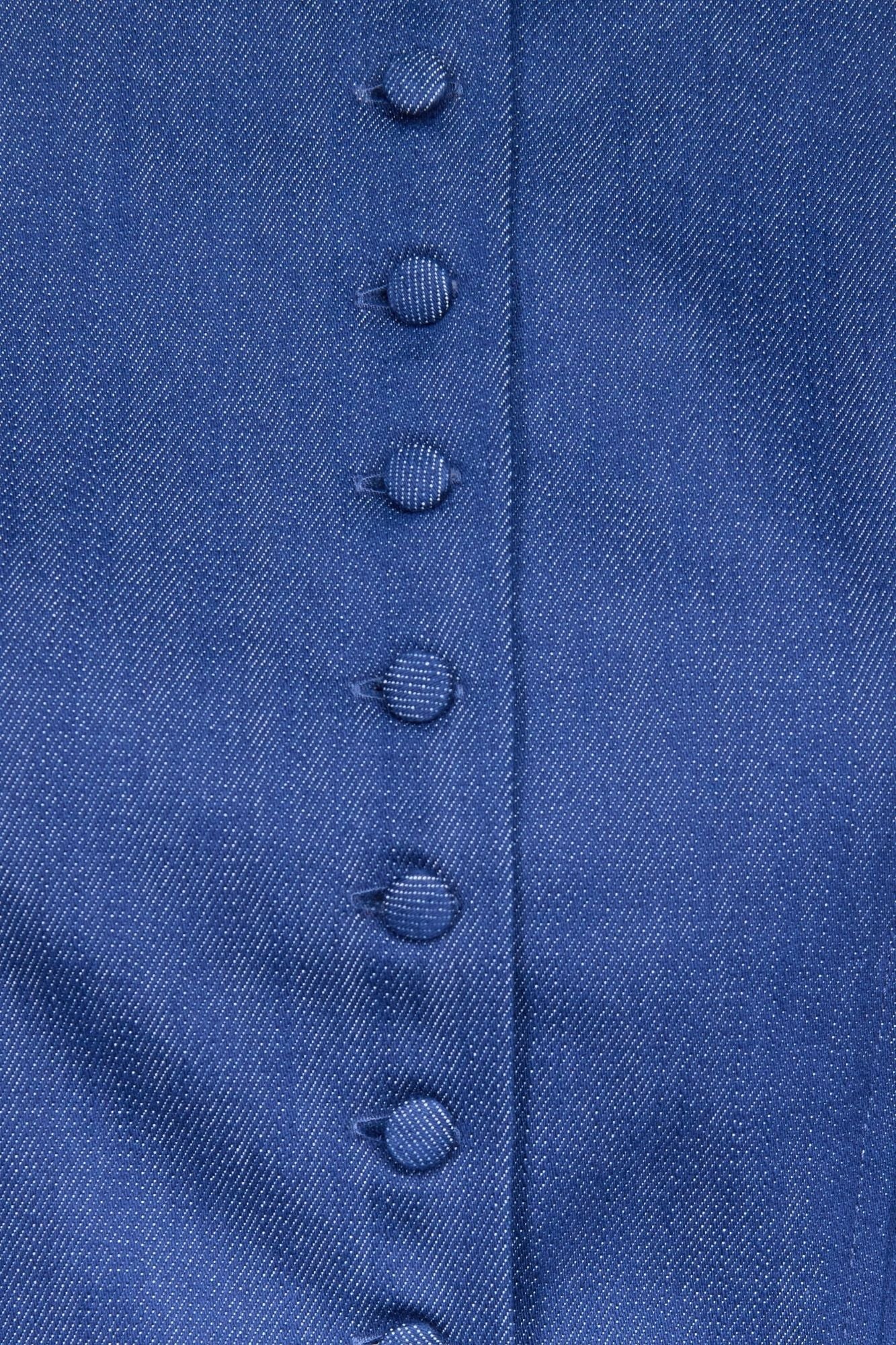 Blue Denim Puff Sleeve Jacket - Image 3