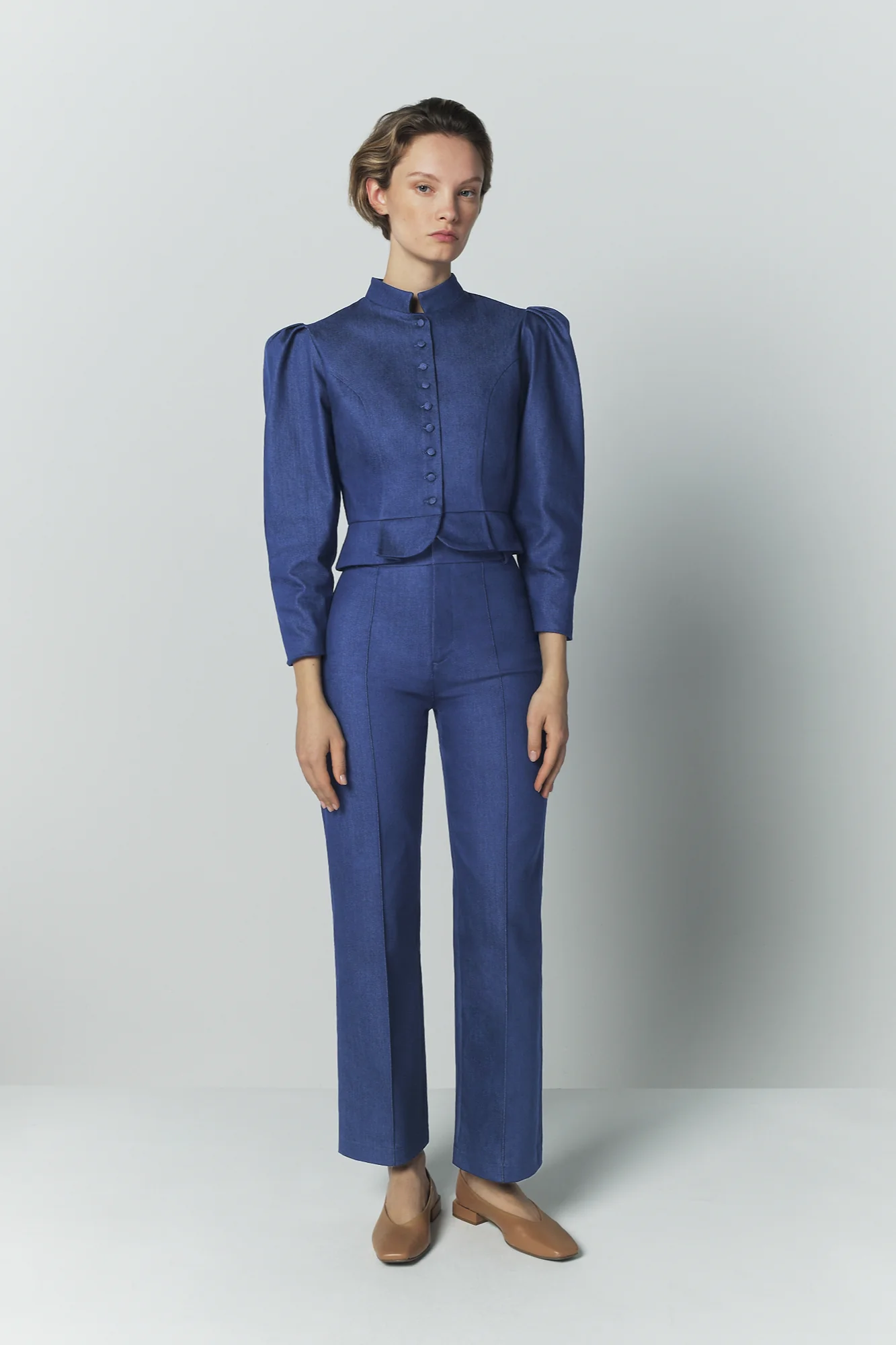 Blue Denim Puff Sleeve Jacket - Image 8
