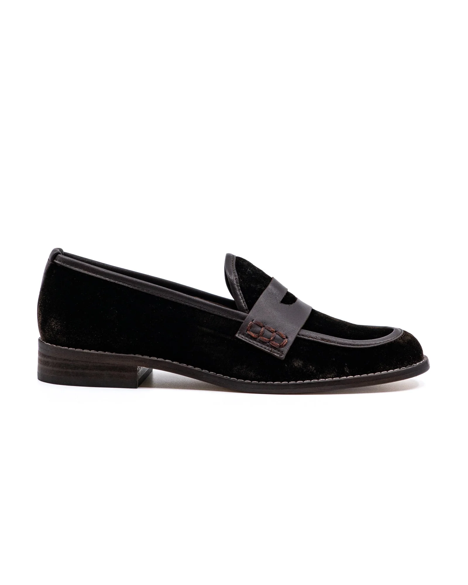 Camila Chocolate Velvet Loafer - Image 2