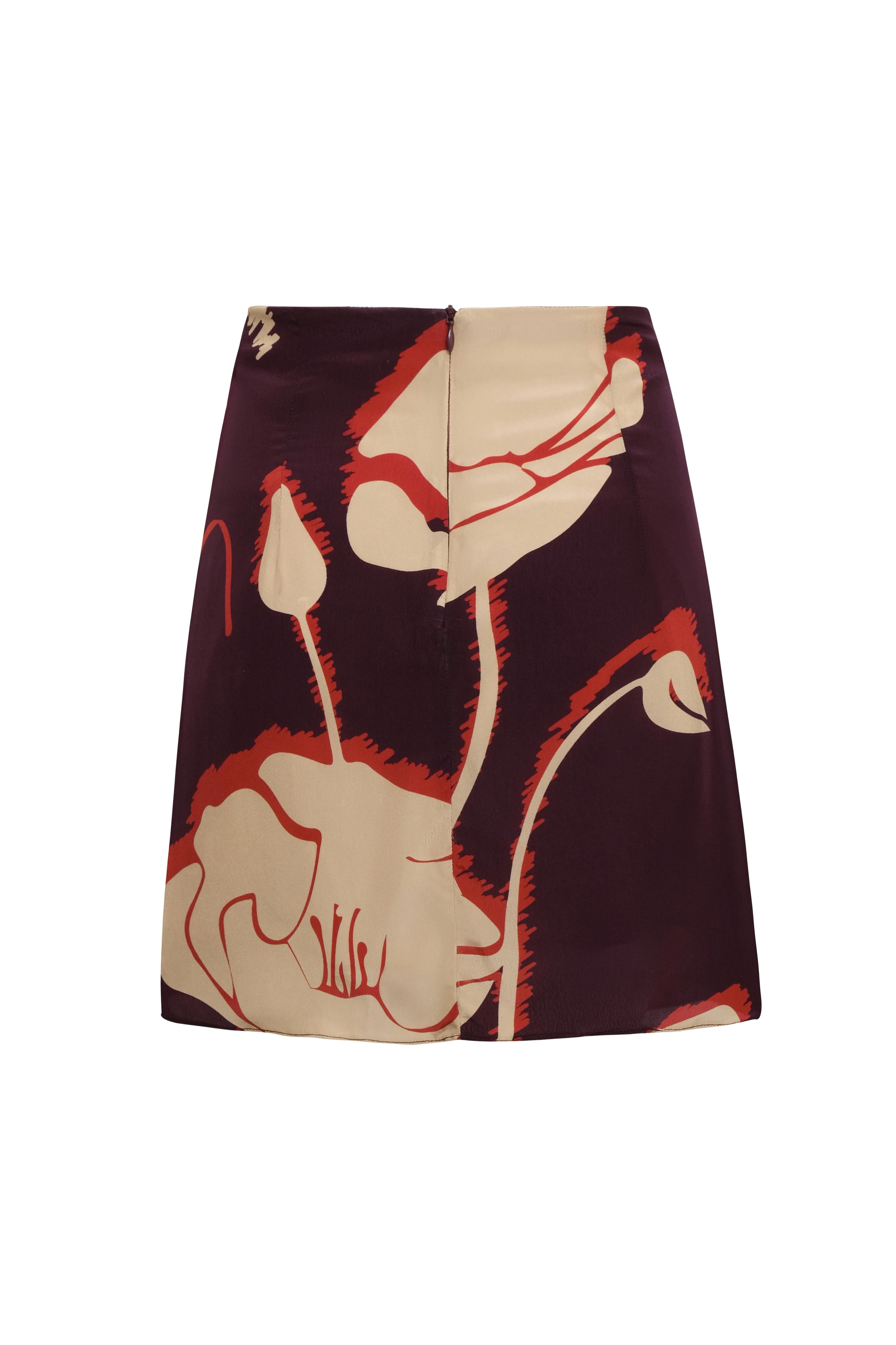 Carmelita Crepe Chine Mini Skirt / Purple Gladiolos - Image 6