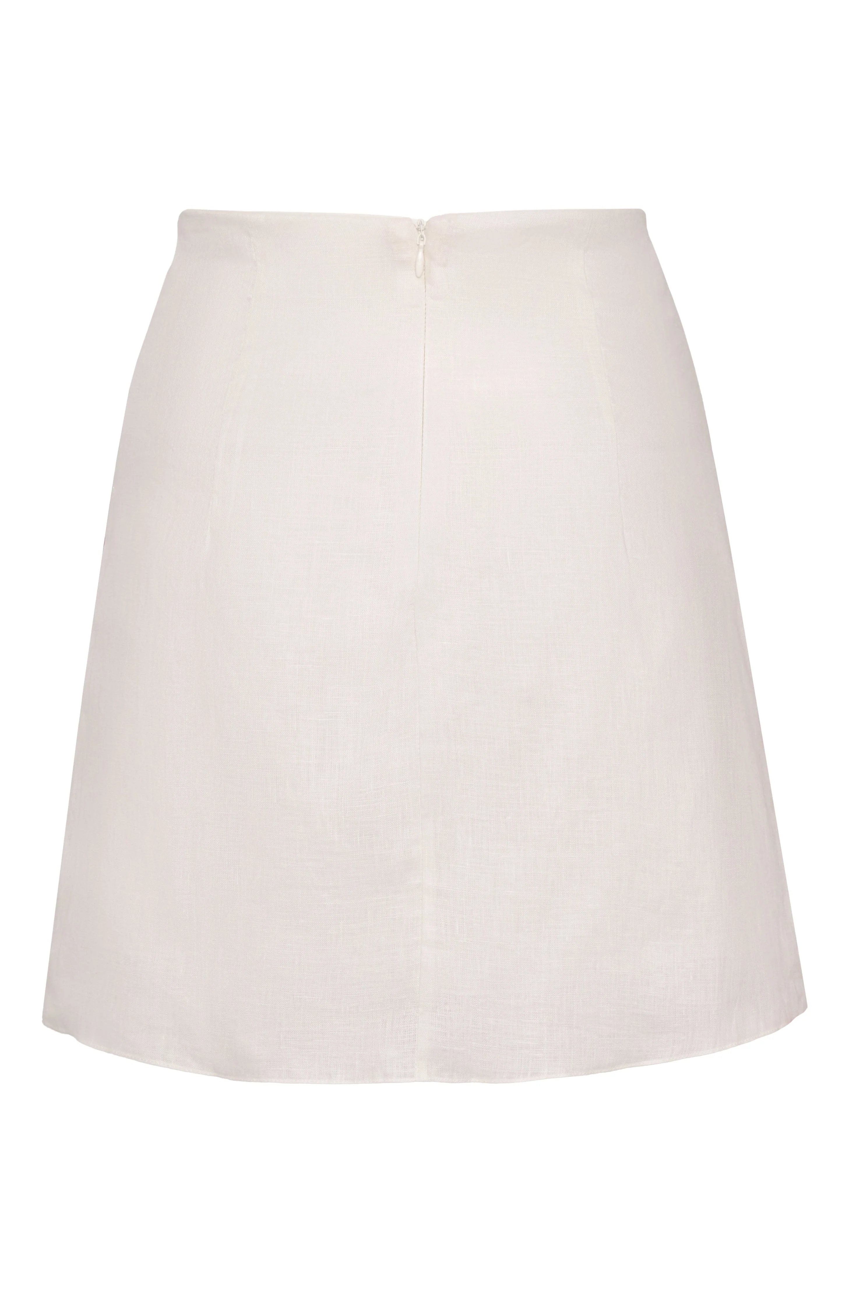 Carmelita Linen Mini Skirt / Fuchsia Palm - Image 4