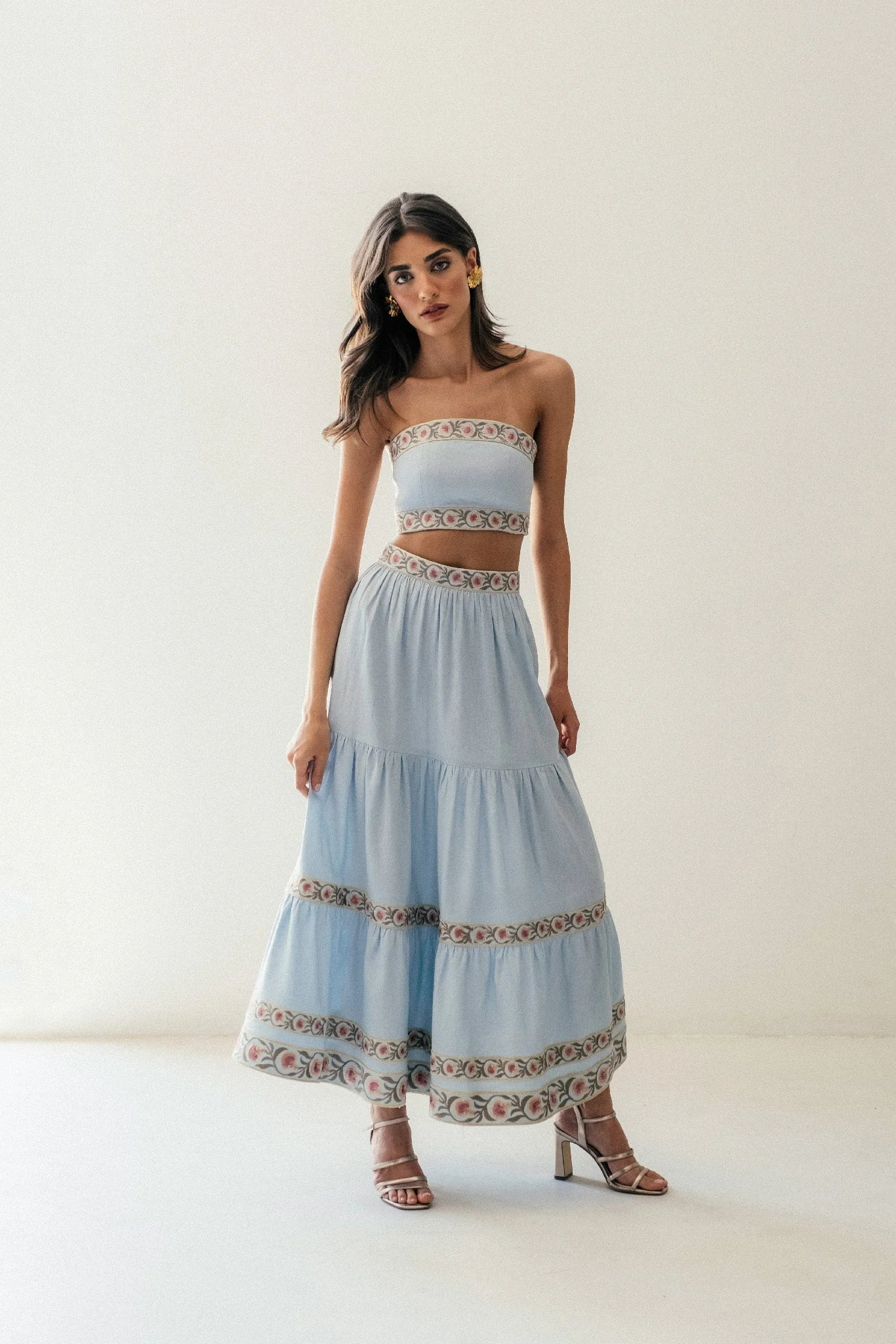 Carnation Crop Top - Blue & Pink - Image 12