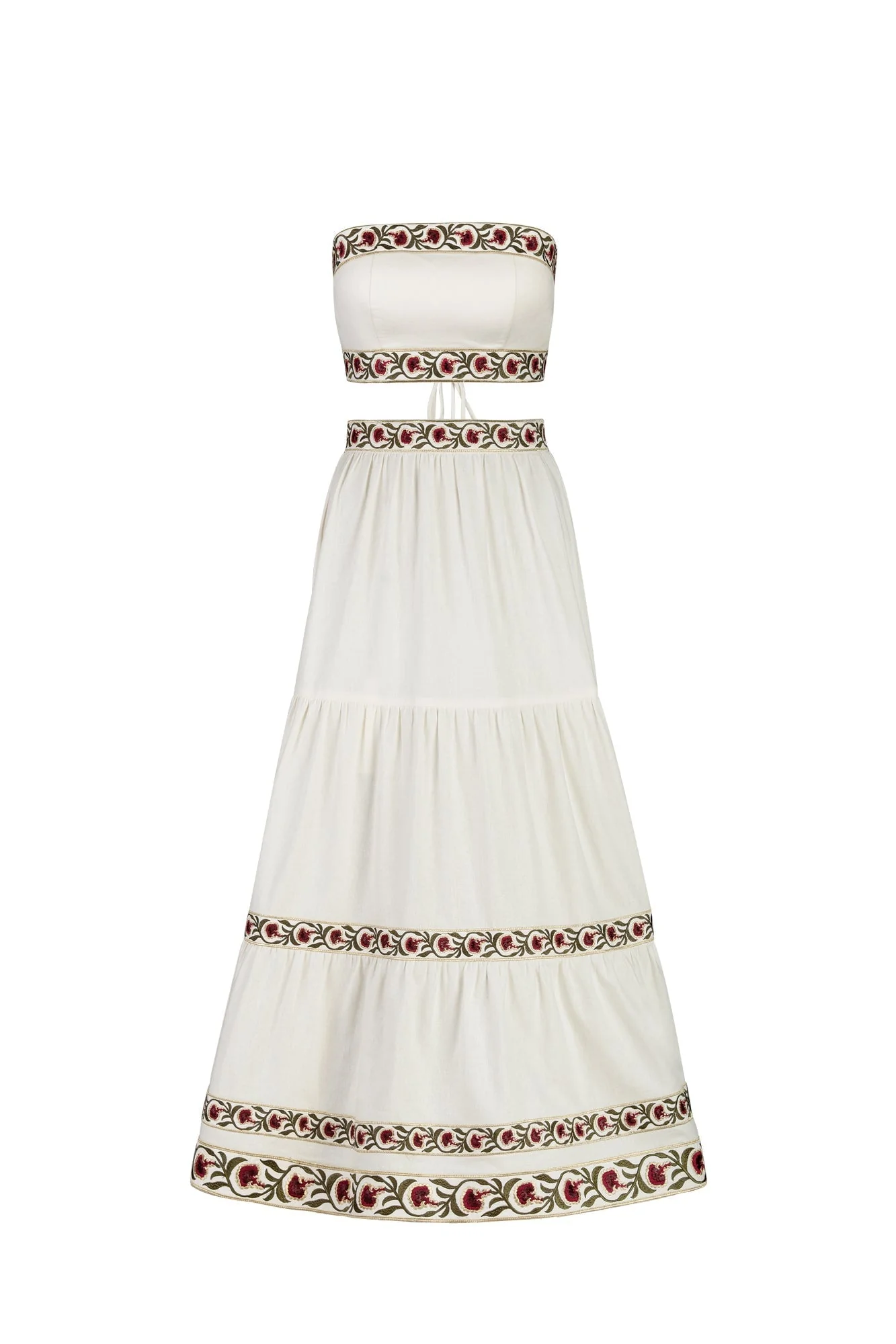 Carnation Crop Top - Ivory & Red - Image 5