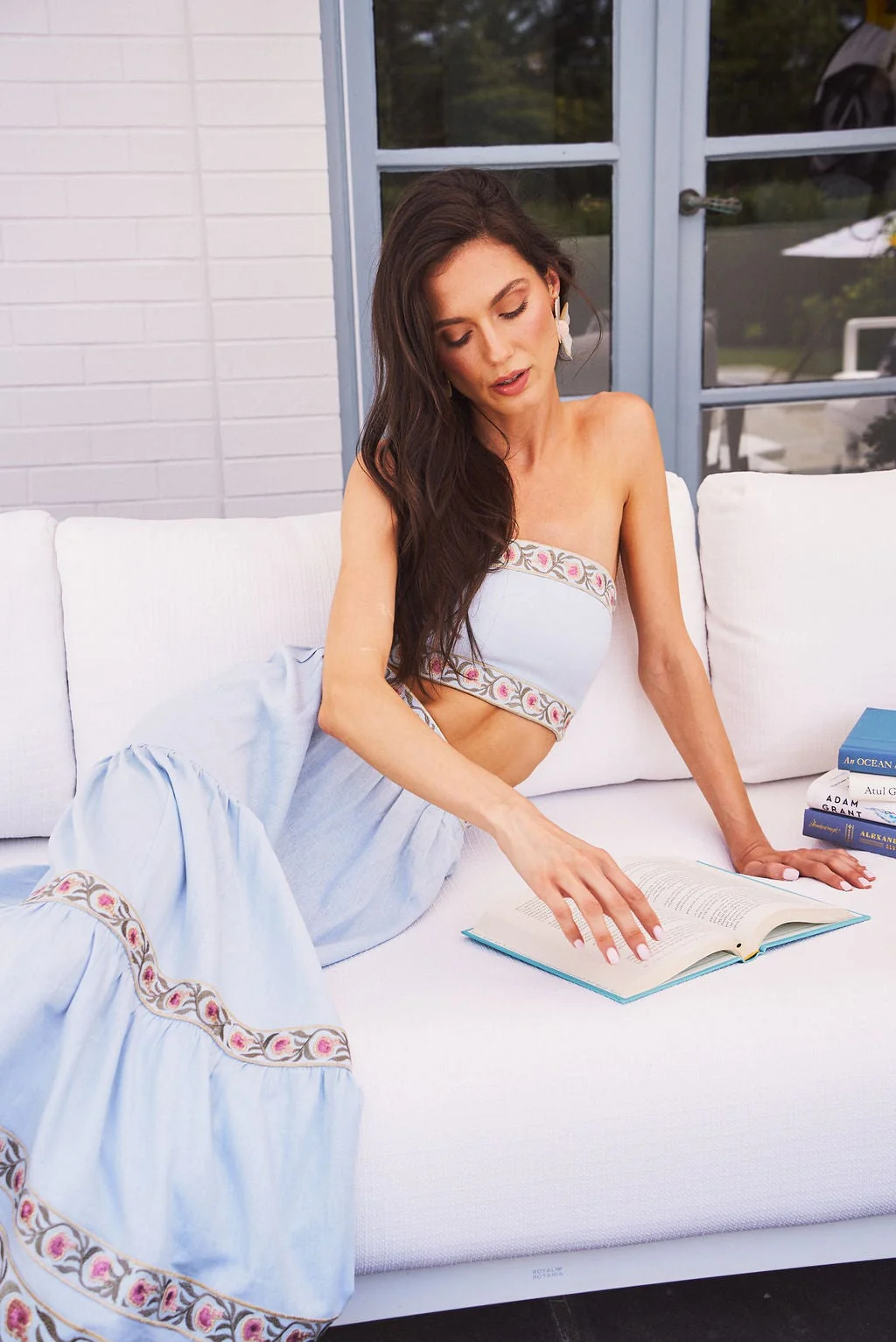 Carnation Ruffle Skirt - Blue & Pink - Image 11