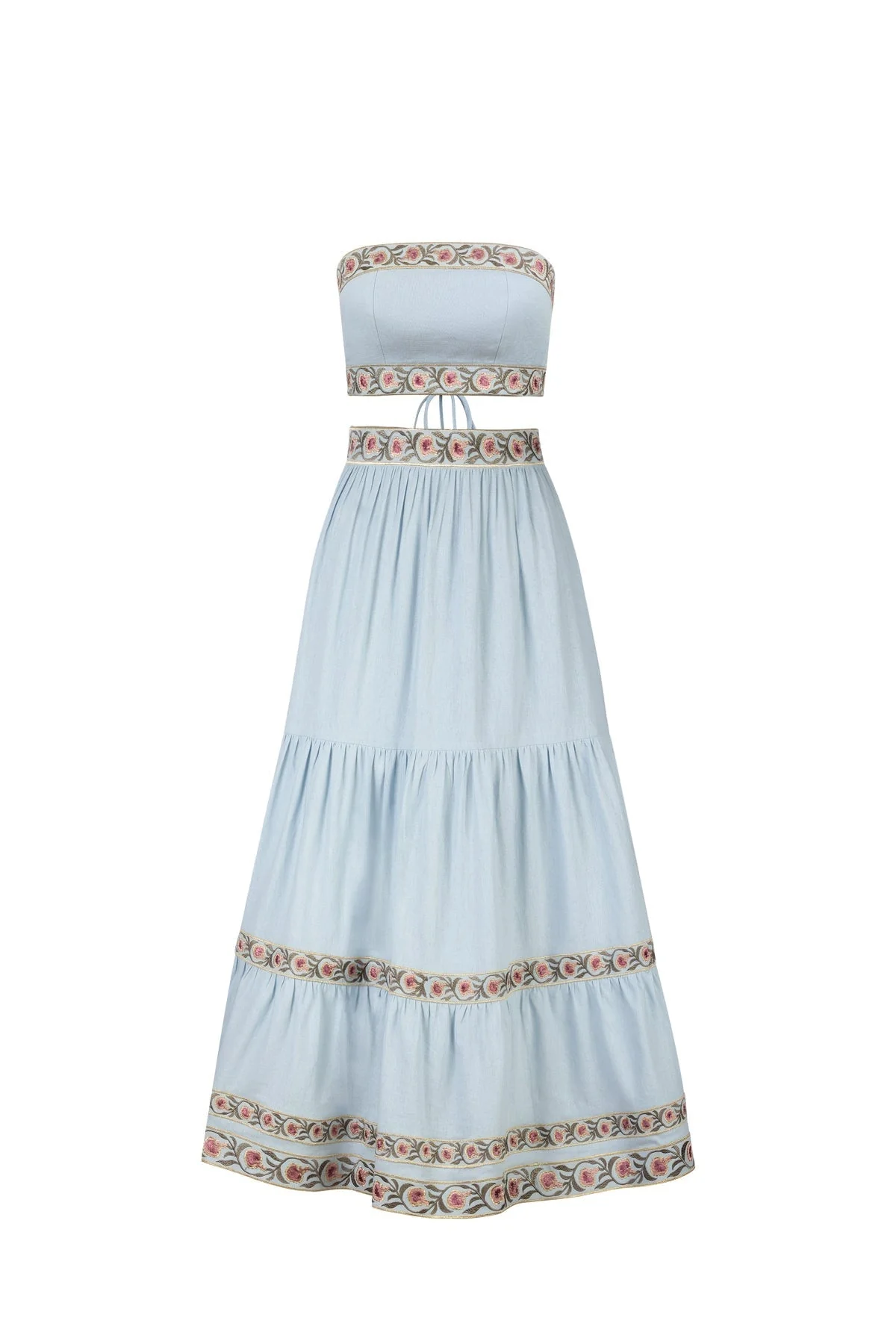Carnation Ruffle Skirt - Blue & Pink - Image 3