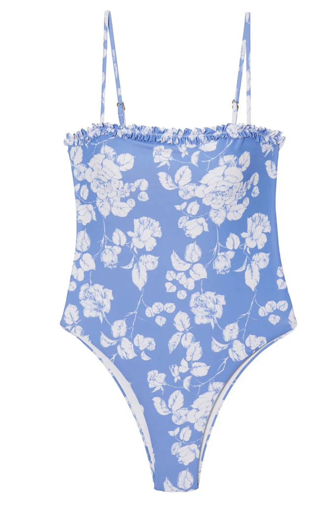 Caroline One Piece in Blue Floral - Image 4