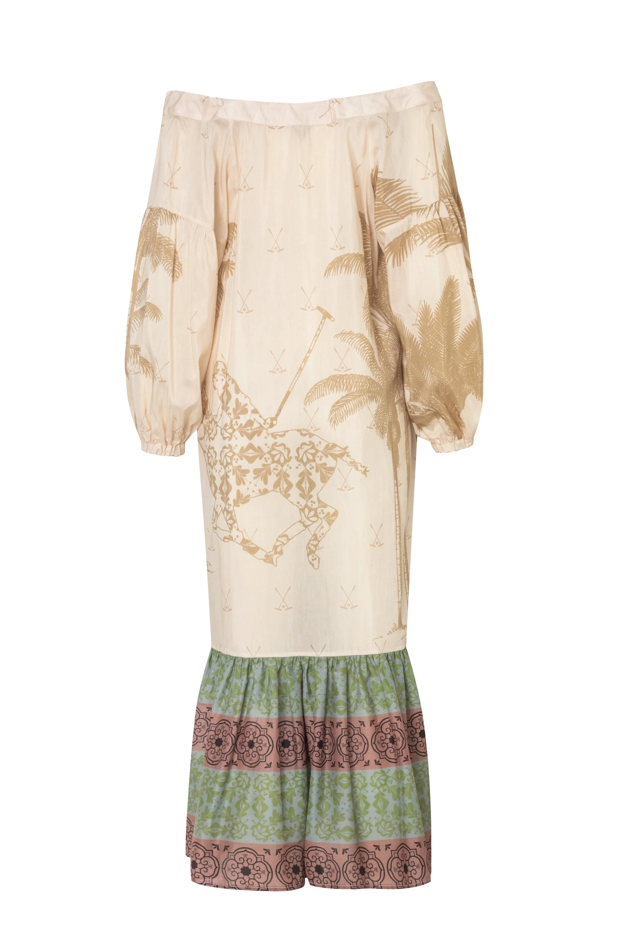 Chiapas Cotton-Silk Midi Dress / Ivory Palms - Image 7