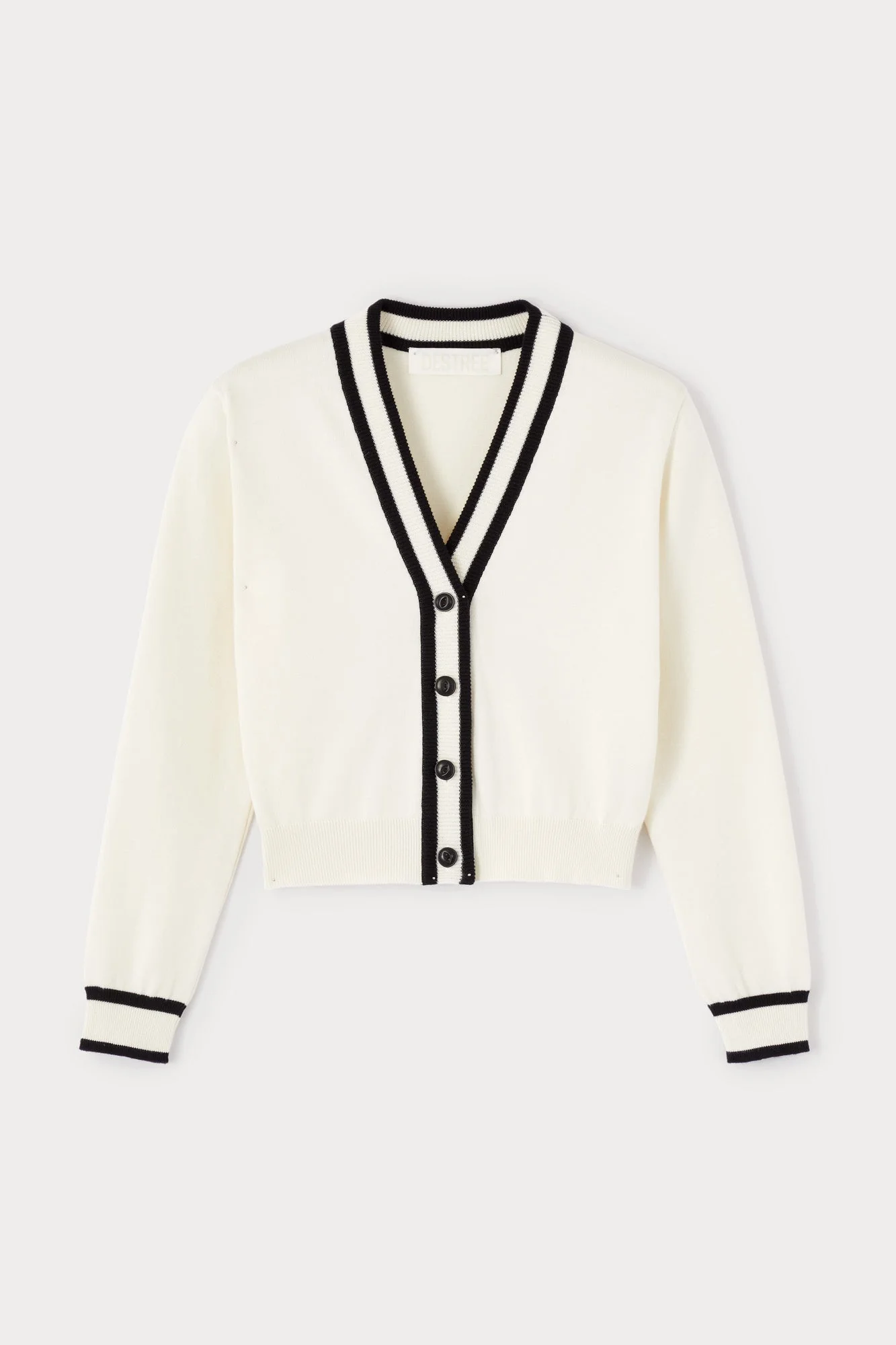 Contrast Trim Short-Sleeve Knit Top - Image 3