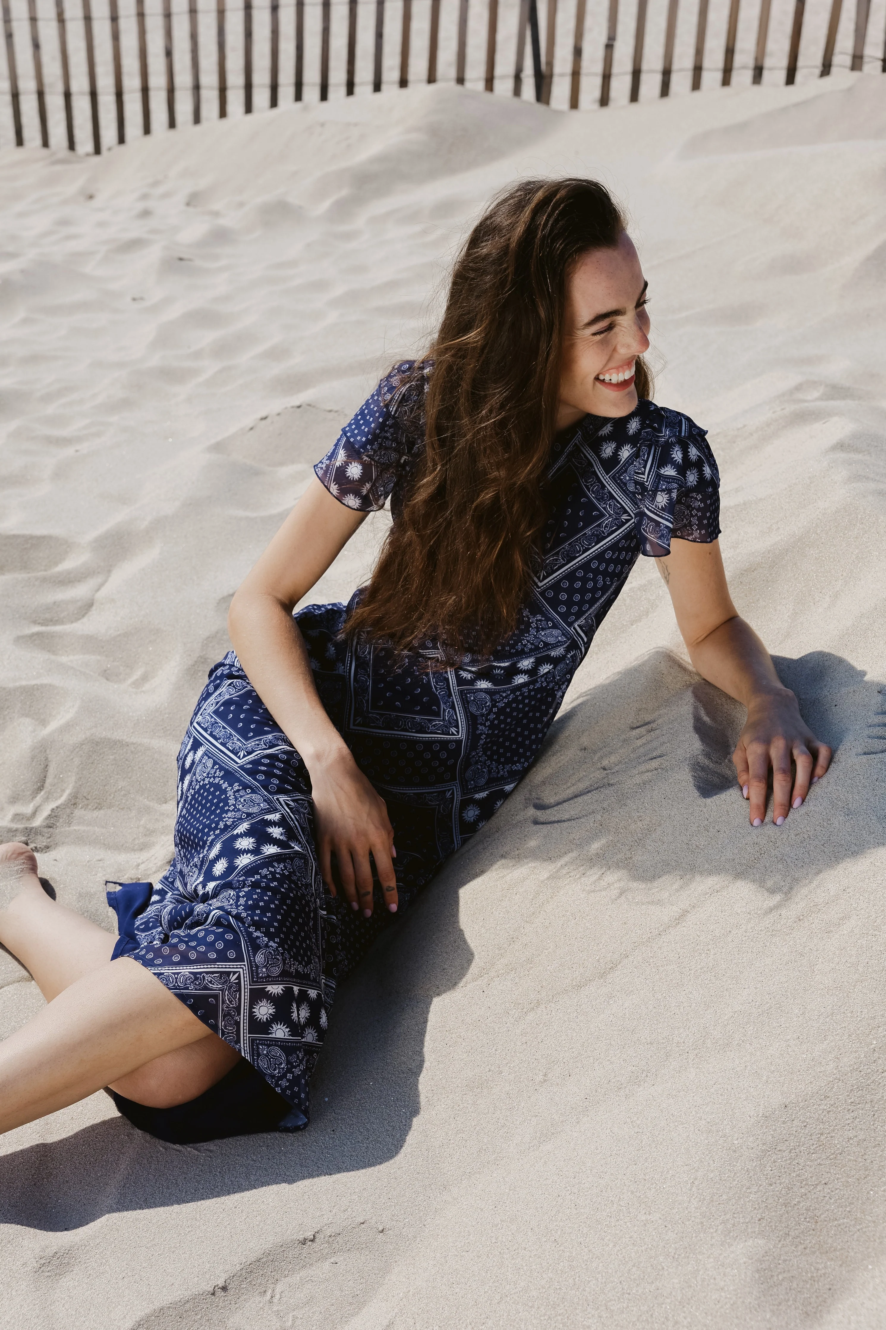 Fox Dress in Navy Bandana - Image 4