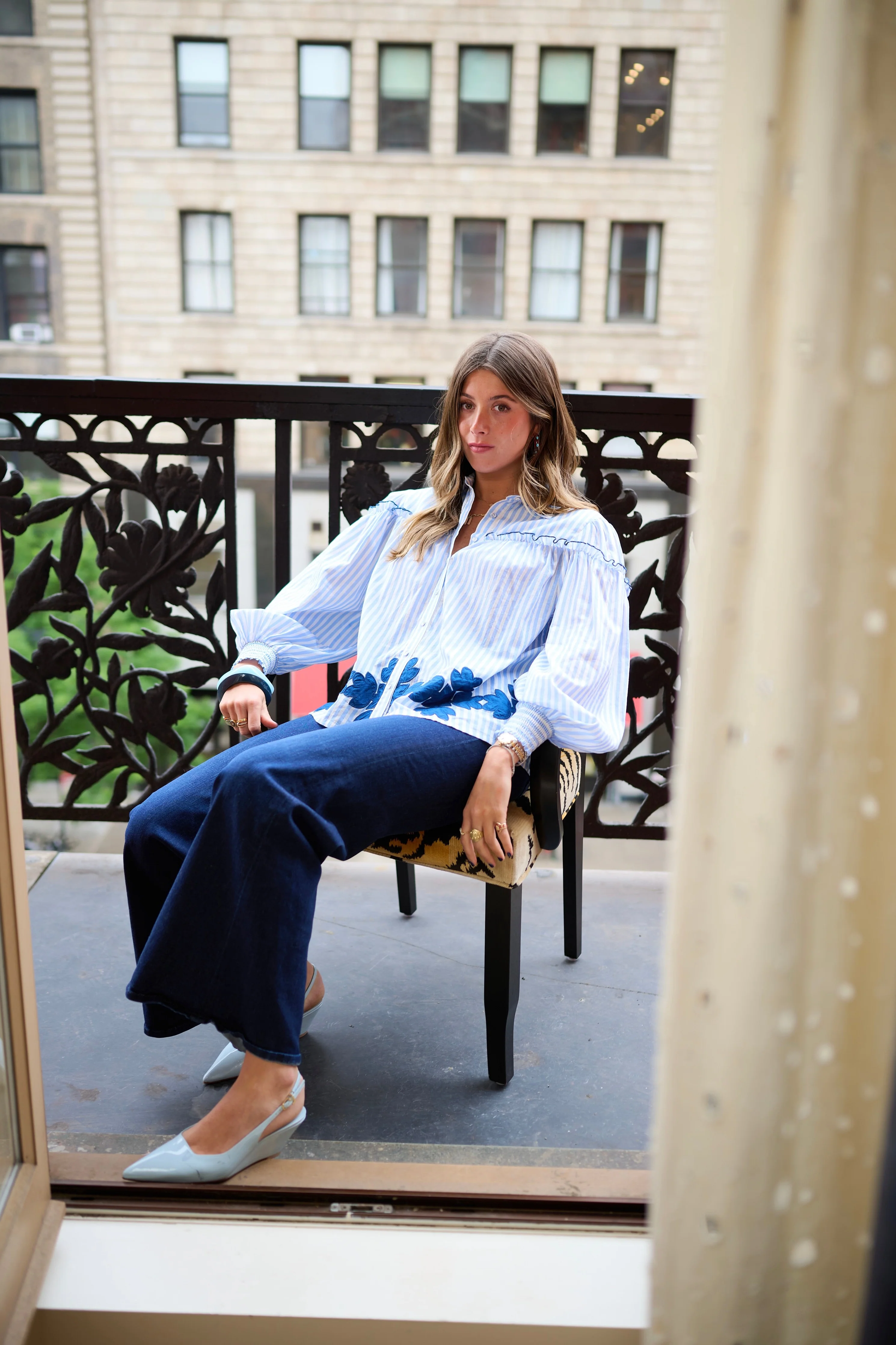 Frankie Blouse - Blue Stripe - Image 4