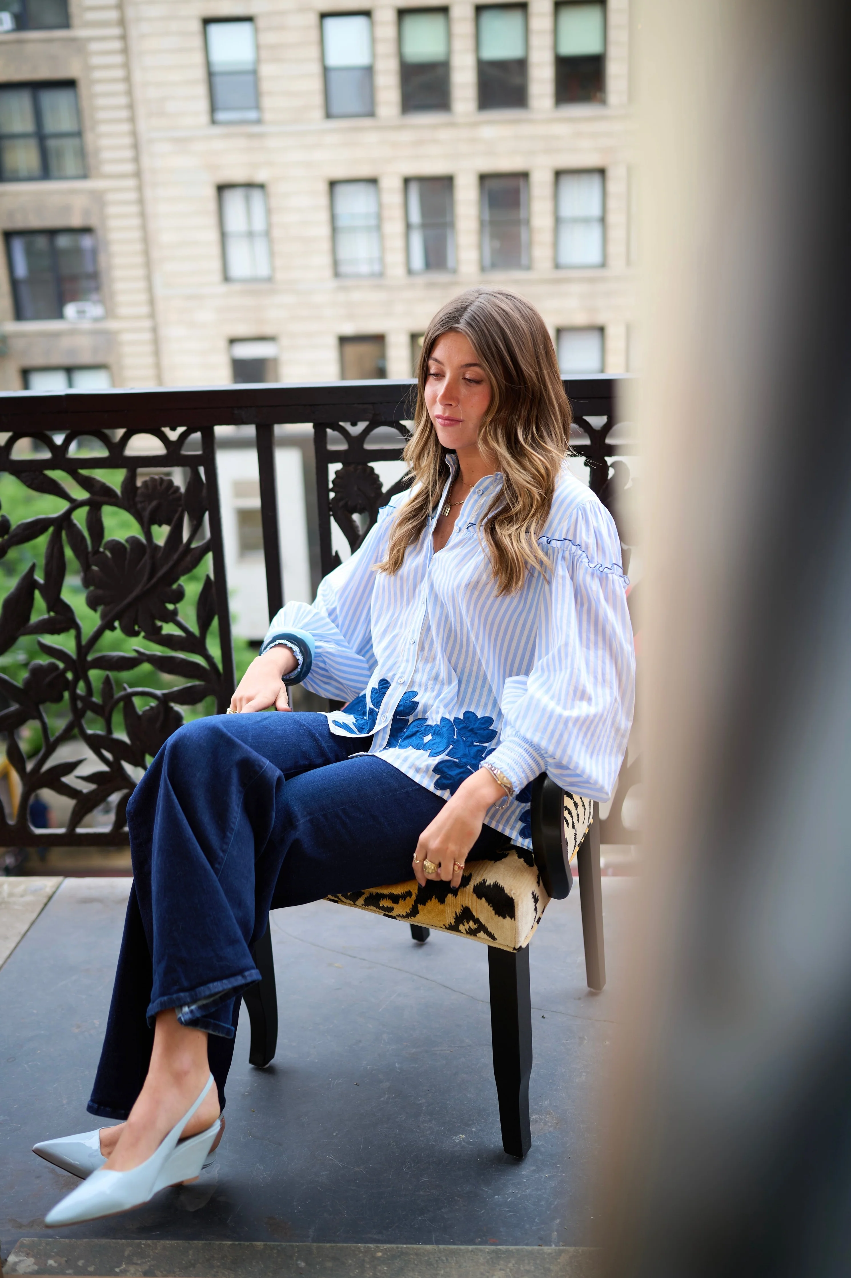 Frankie Blouse - Blue Stripe - Image 5