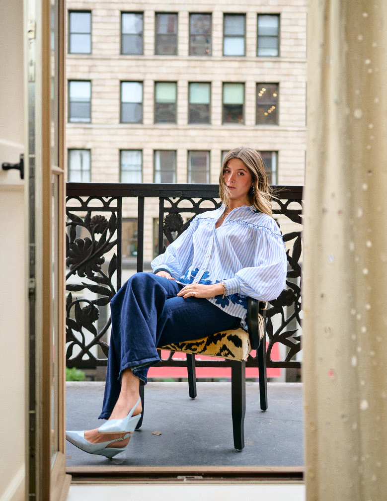 Frankie Blouse - Blue Stripe - Image 7