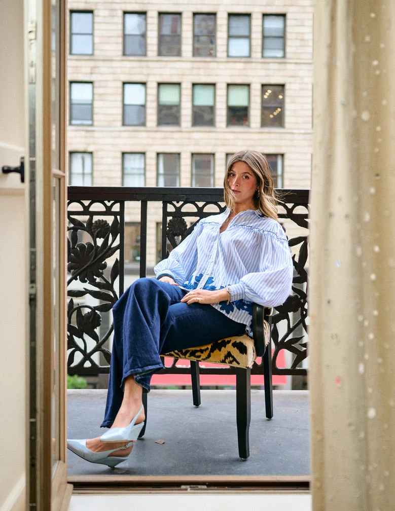 Frankie Blouse - Blue Stripe - Image 8