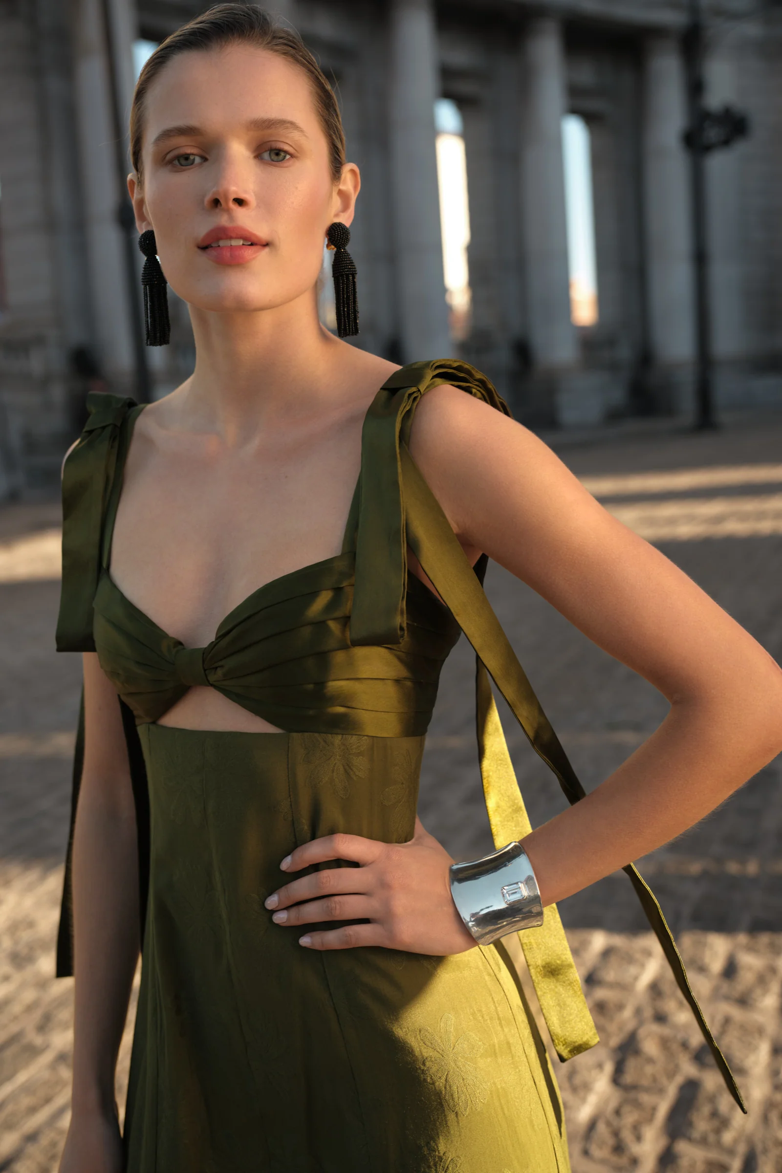 GOLDIE BOW SLEEVE GOWN - Image 3