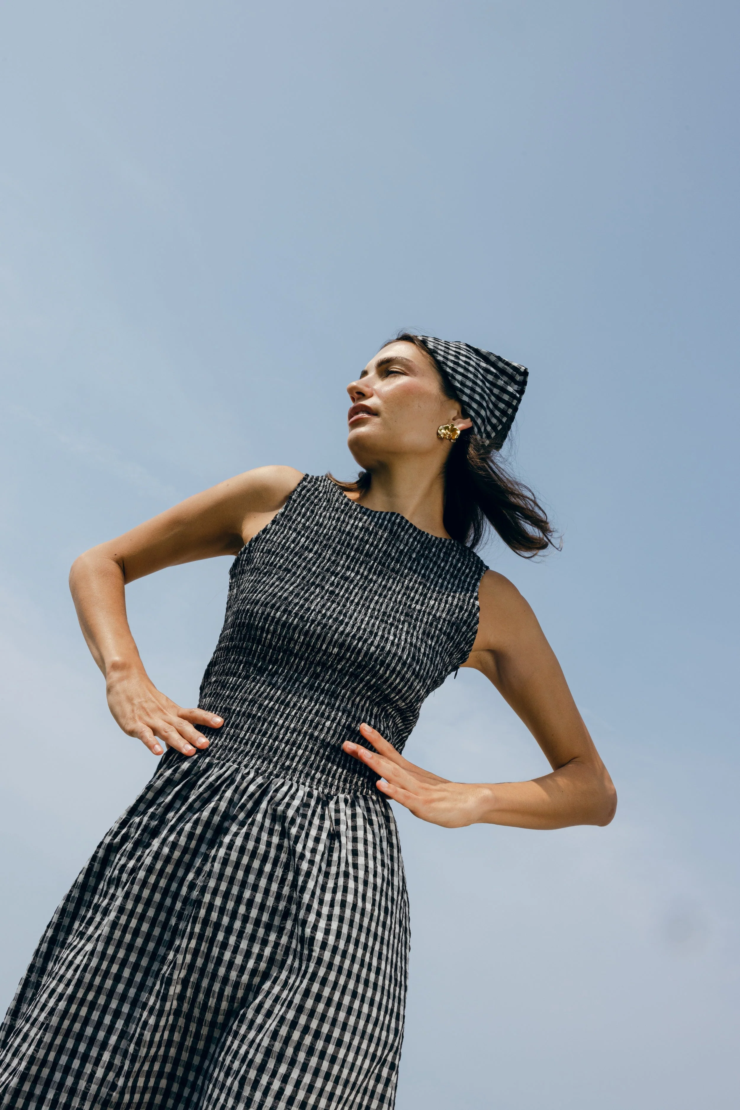Hailey Dress Black and White Check - Image 4