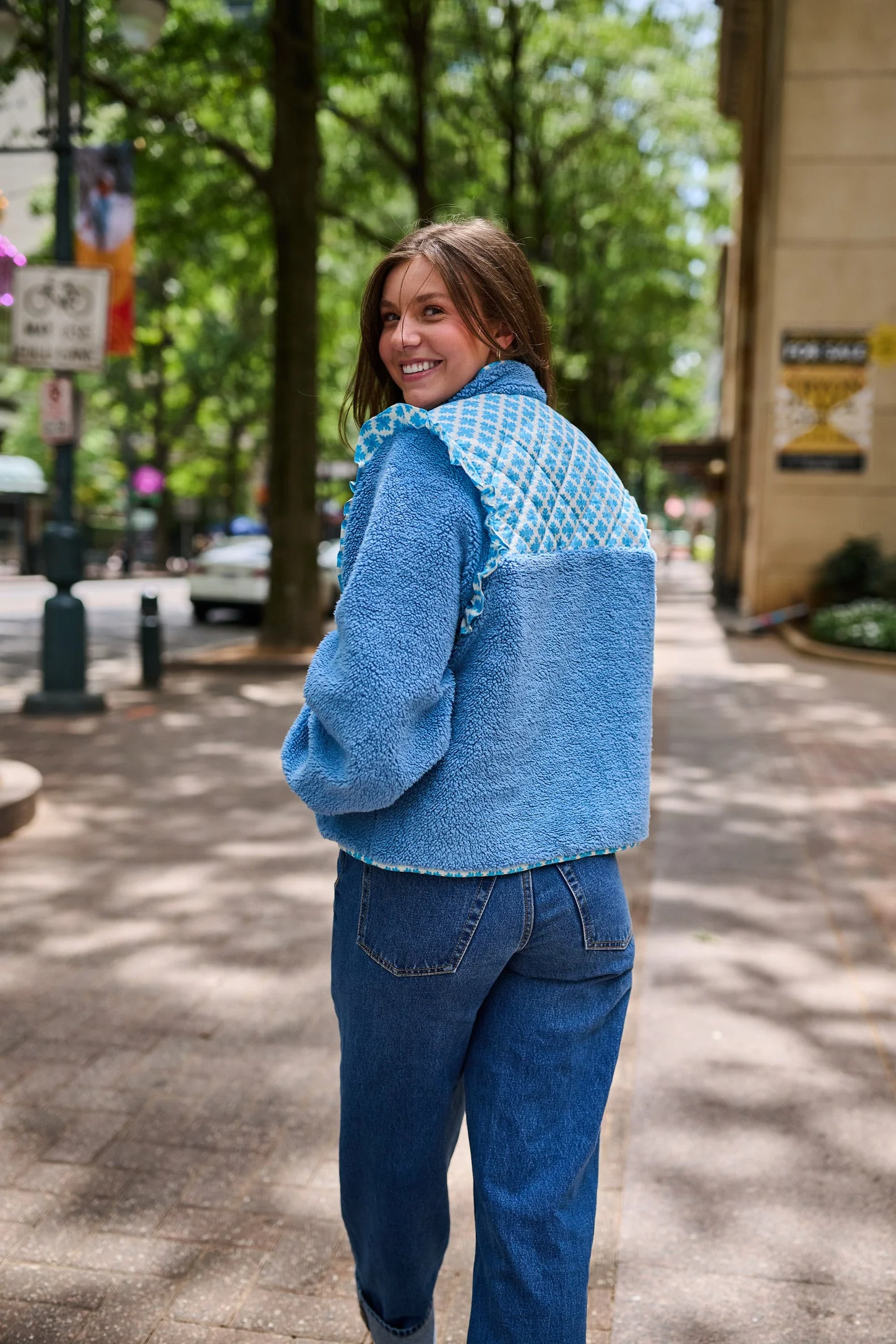Isabella Sherpa Jacket - Blue Clover - Image 4