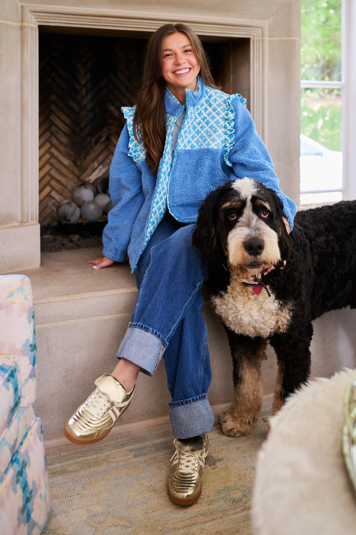 Isabella Sherpa Jacket - Blue Clover - Image 7