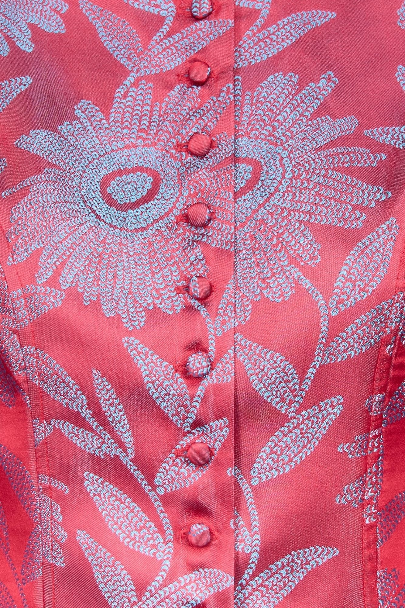 Jacquard Satin Puff Sleeve Jacket - Image 4