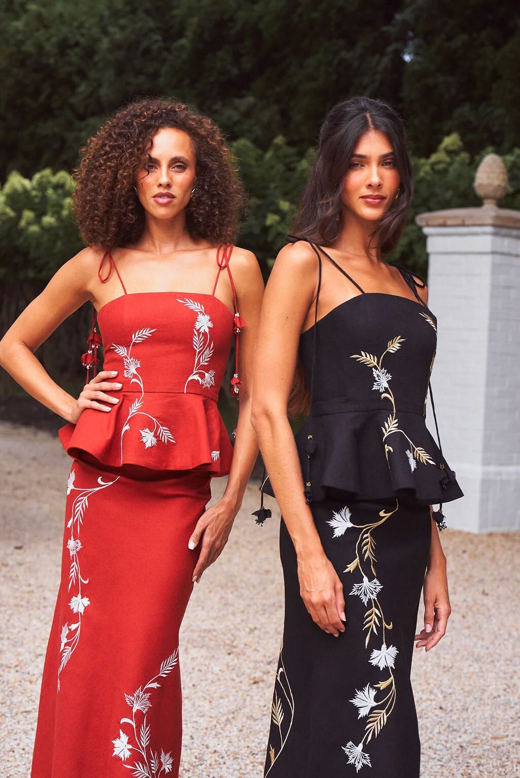 Lily Top - Deep Red & Ivory - Image 10
