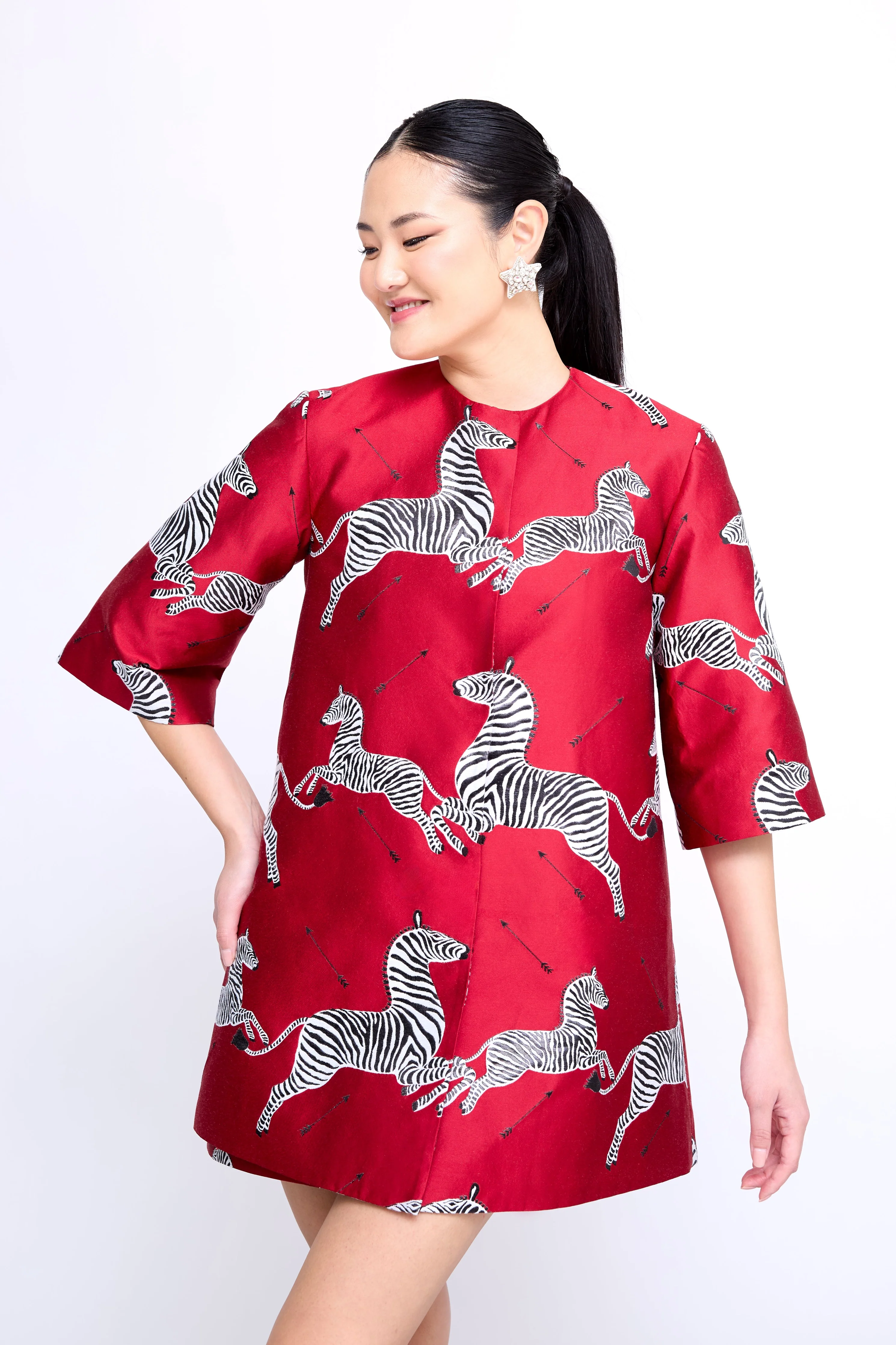 Mae X Scalamandre Audrey Coat in Jumping Zebra - Image 8