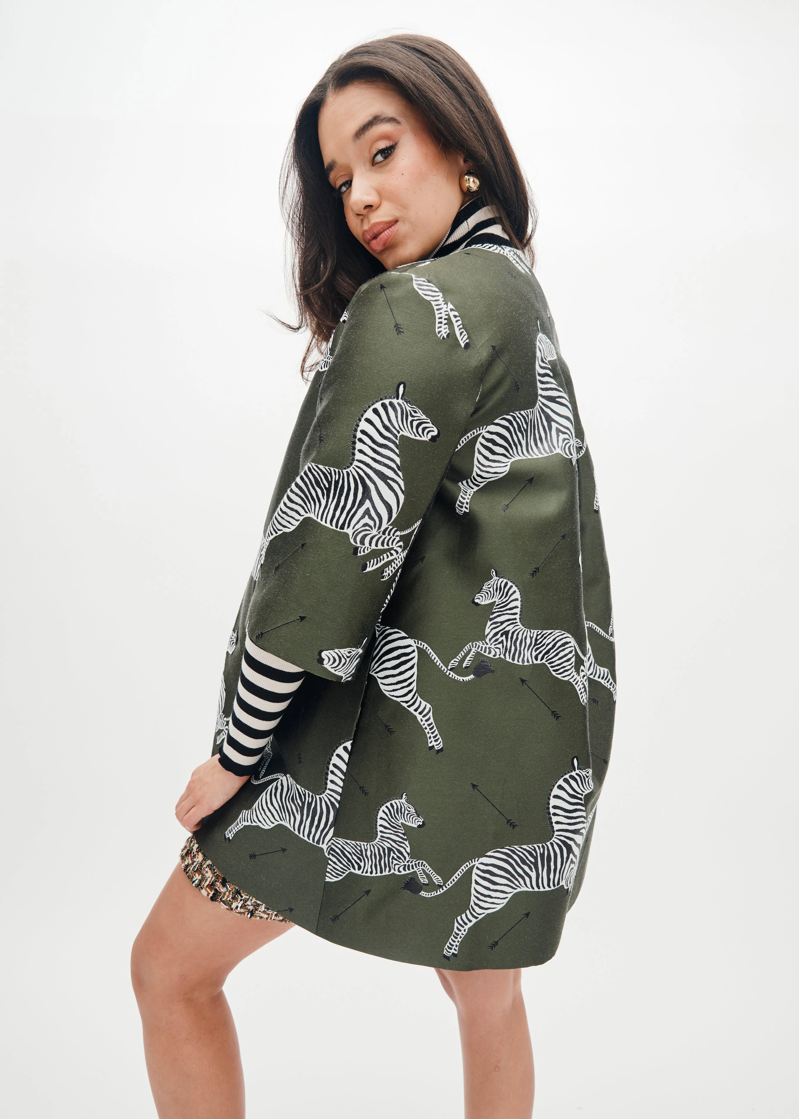 Mae X Scalamandre Audrey Coat in Olive - Image 7