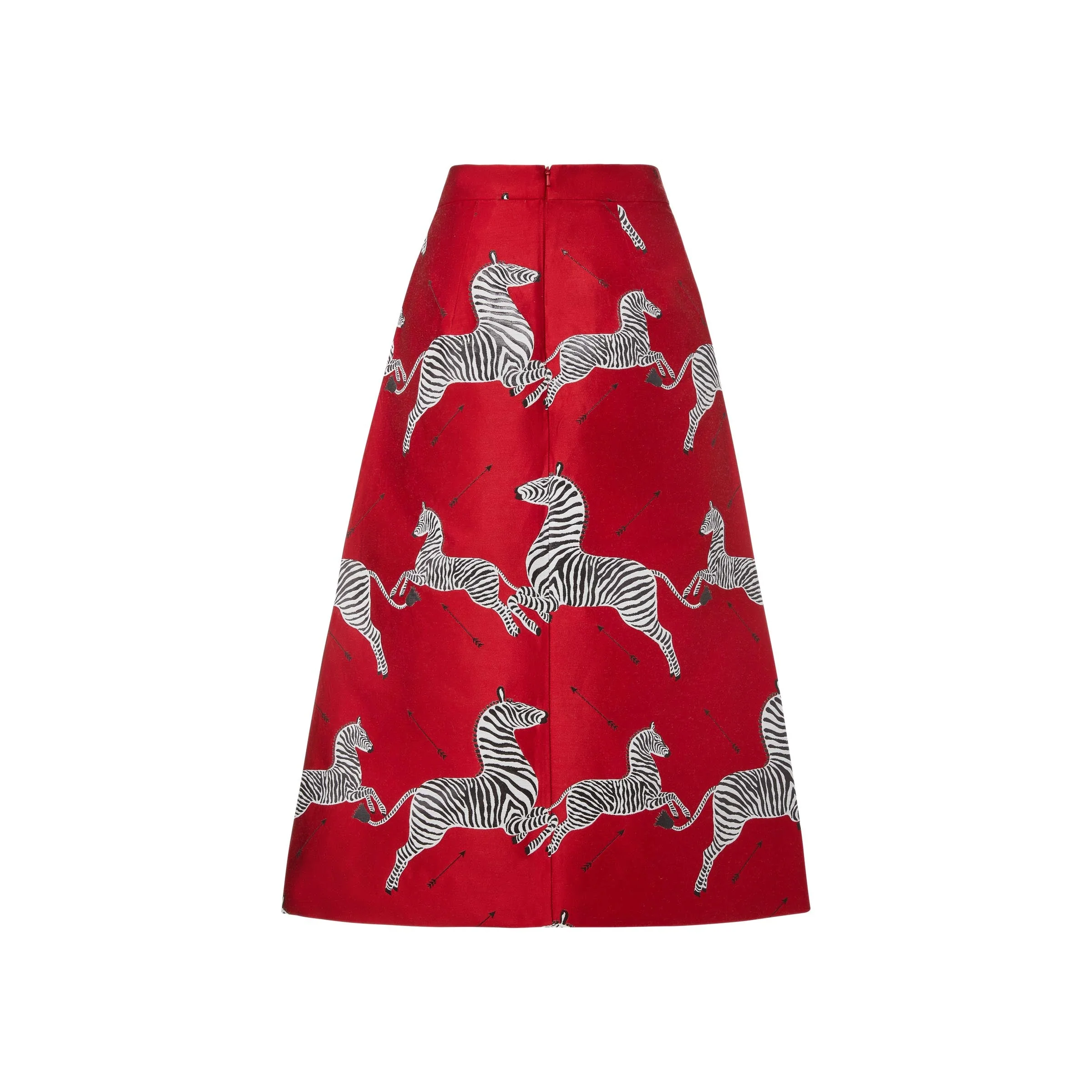 Mae X Scalamandre Hallie Skirt in Cherry Jumping Zebras - Image 4