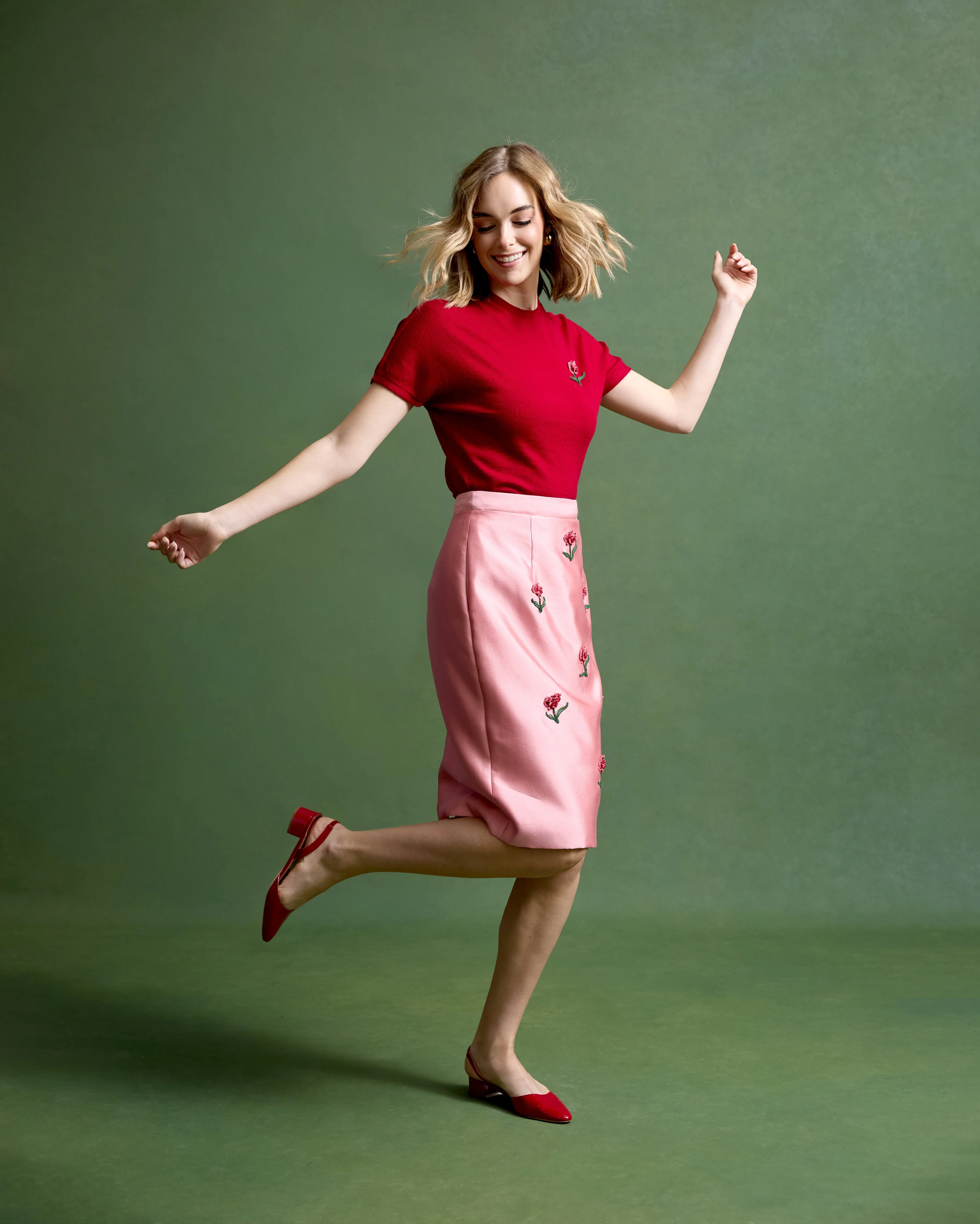 Margaret Skirt in Embellished Silk Wool - Image 9
