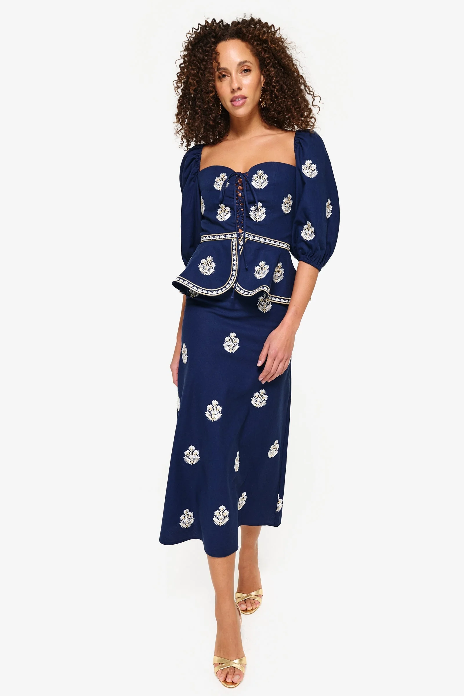 Mina Skirt - Navy & White - Image 5