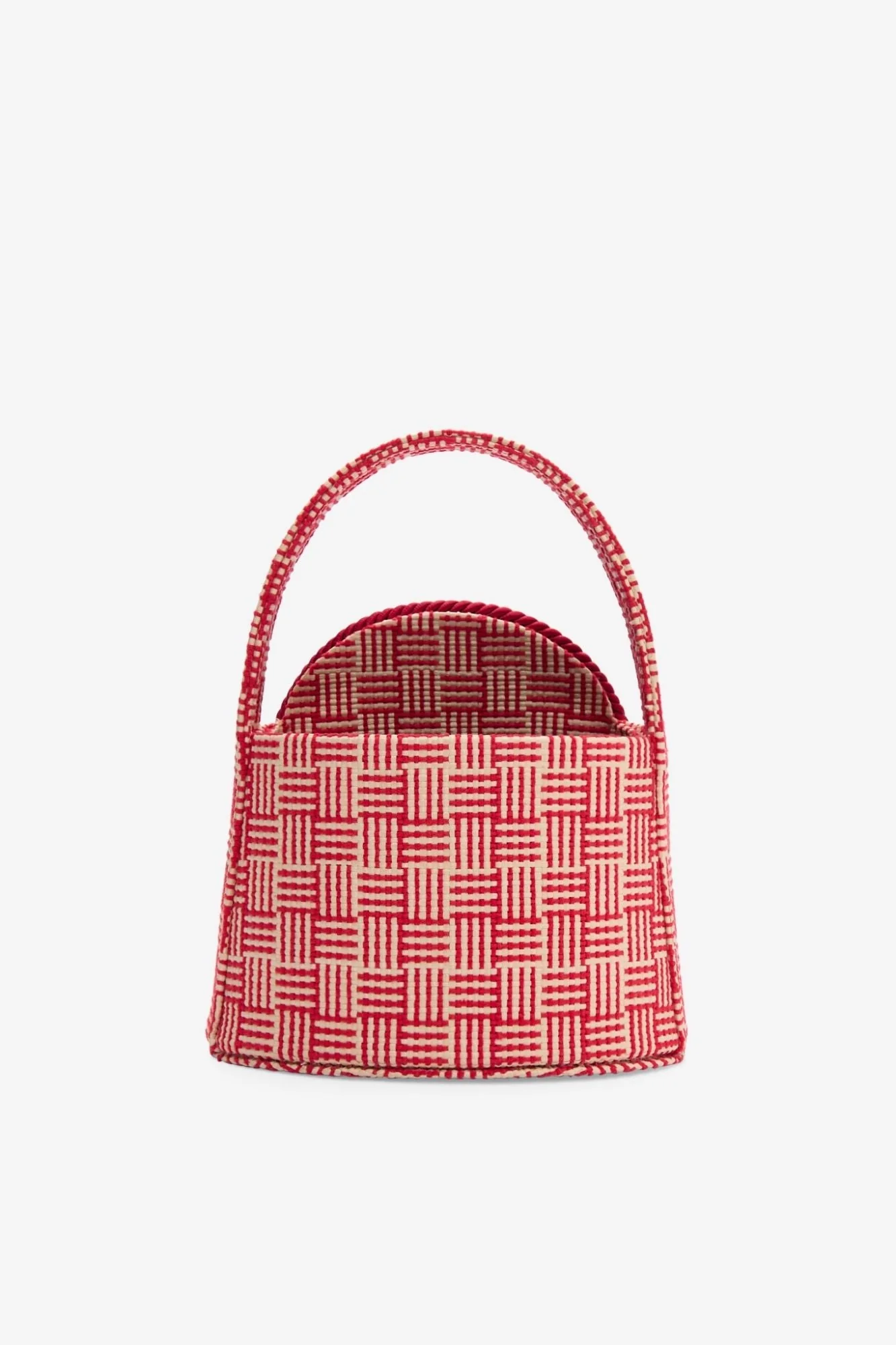 Natural & Red Straw Bag With Passementerie Details - Image 8
