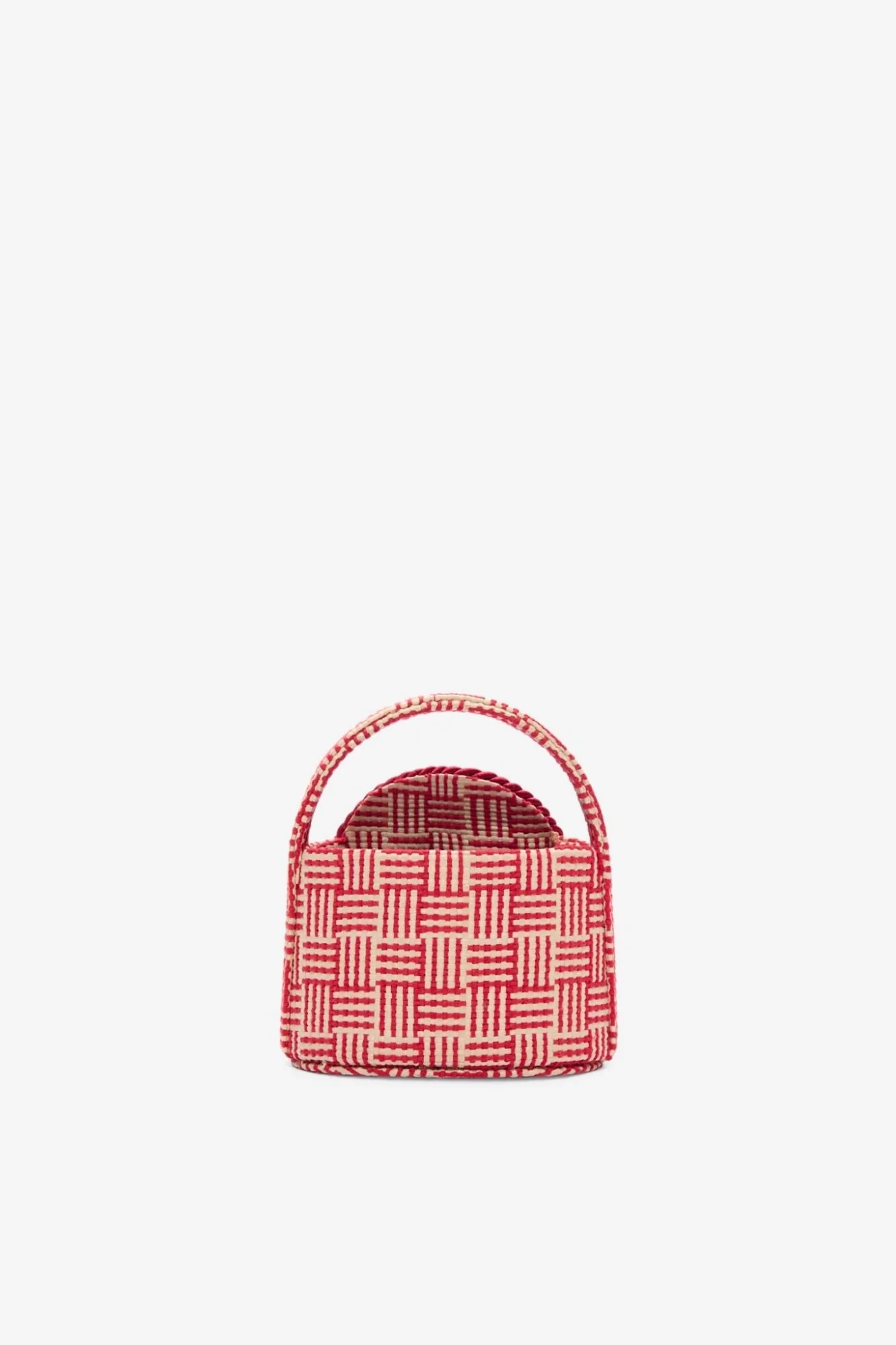 Natural & Red Straw Mini Bag With Passementerie Details - Image 7