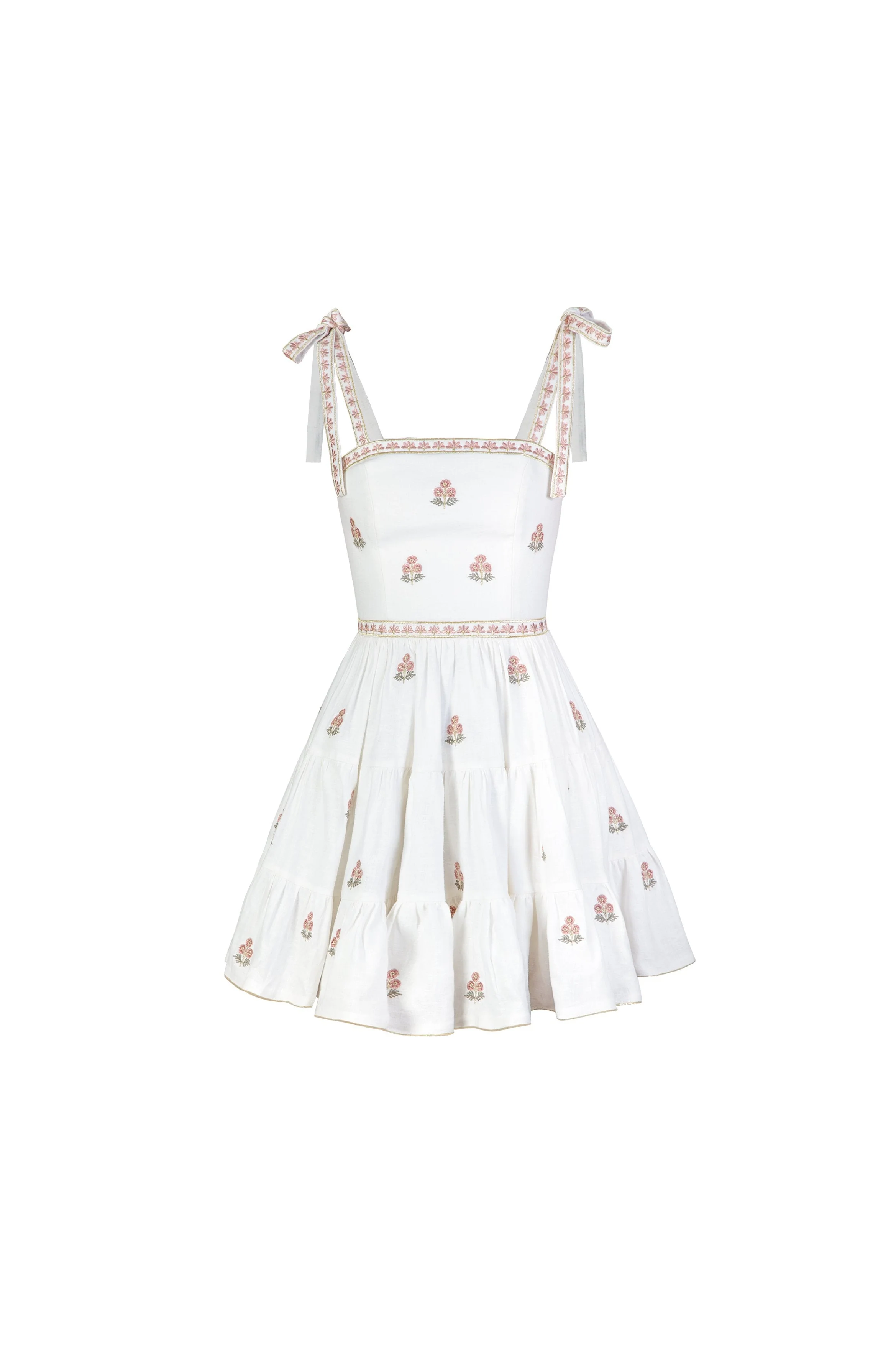 Naz Mini Dress - White & Pink - Image 17