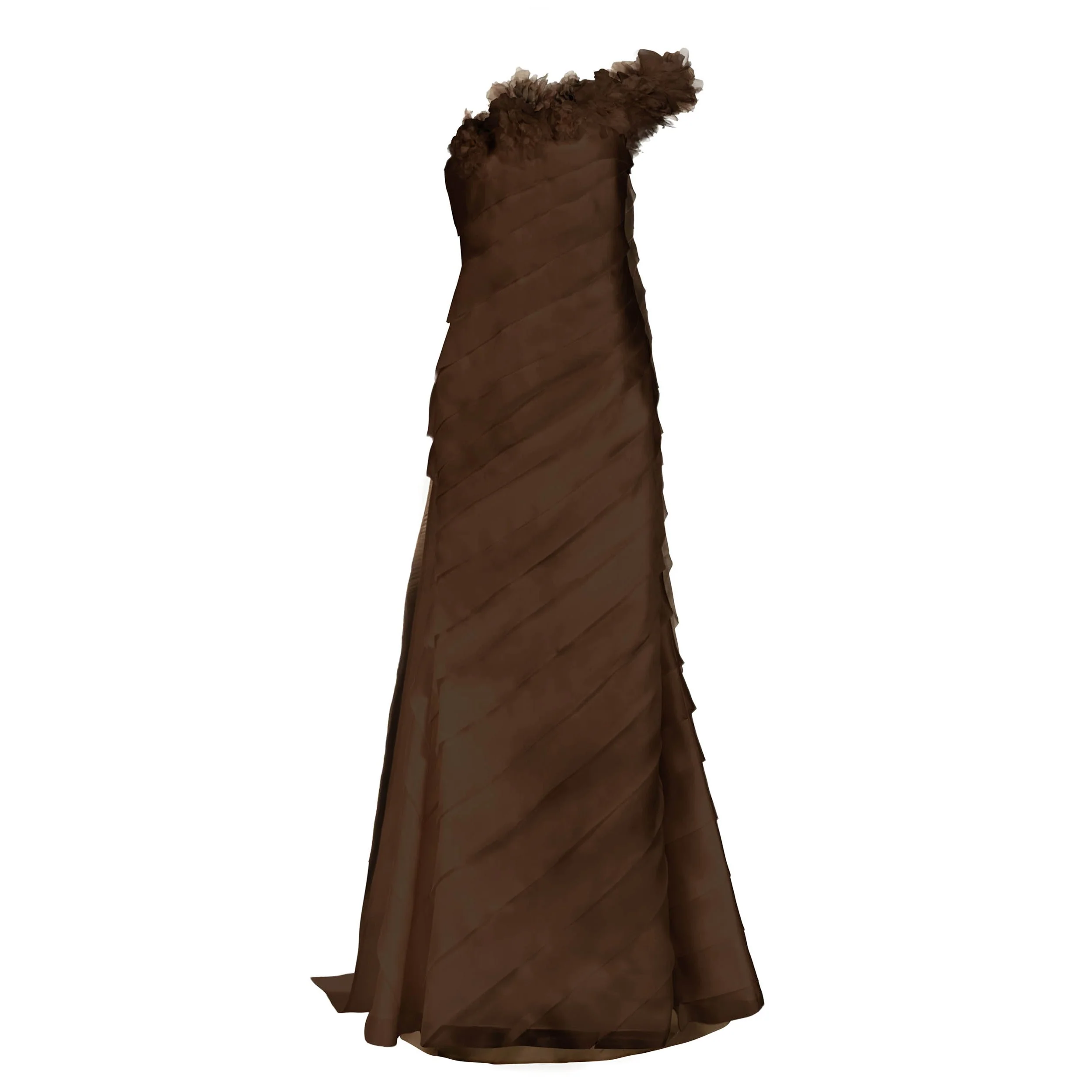 Patti Gown in Mink Satin Face Organza - Image 7