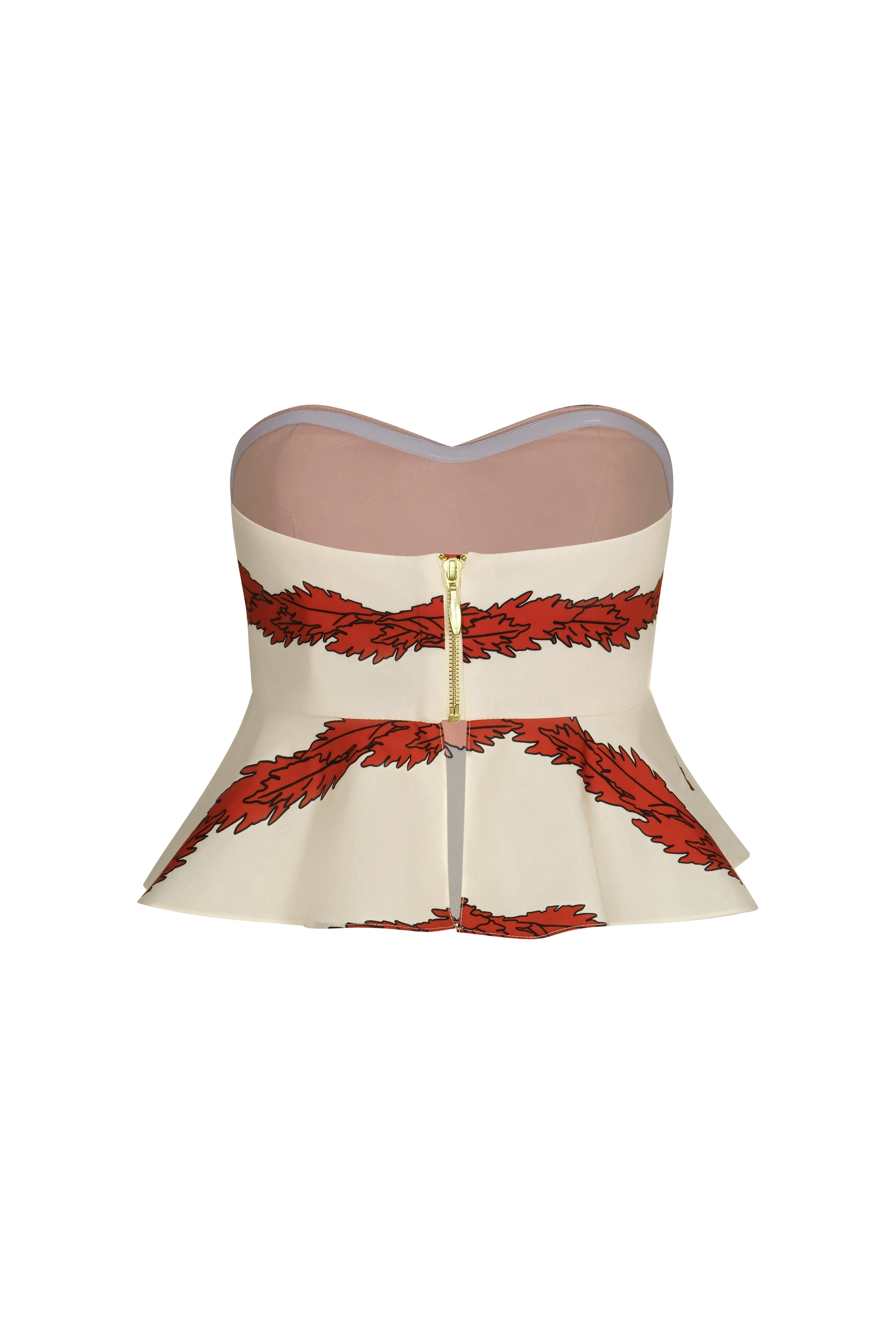 Peplum Cotton Top / Orange Stripes - Image 4