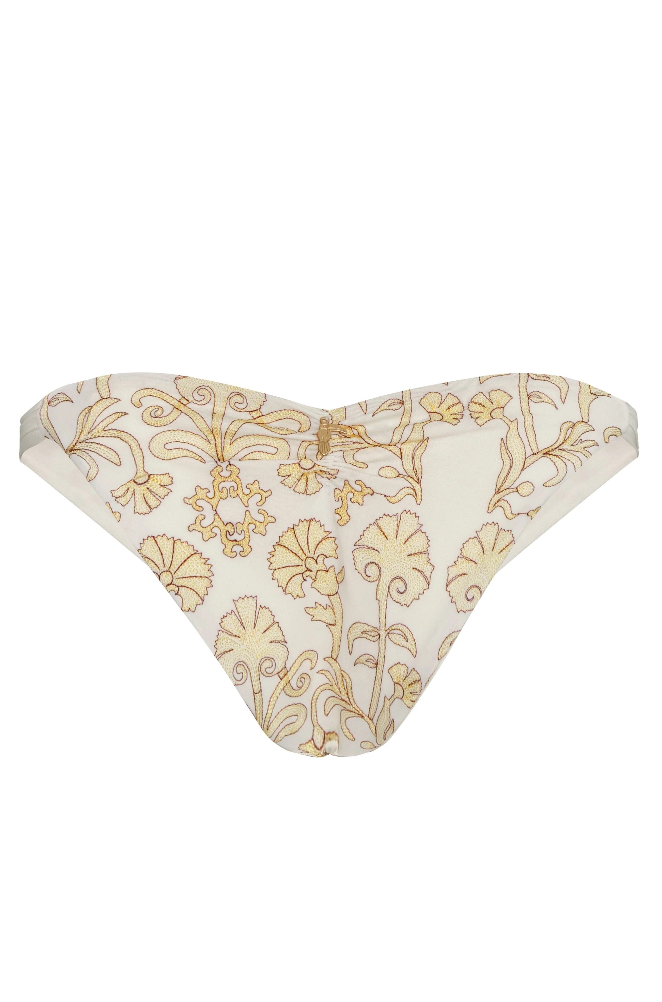 Potosi Embroidered Bottom / Yellow Flowers - Ivory - Image 3