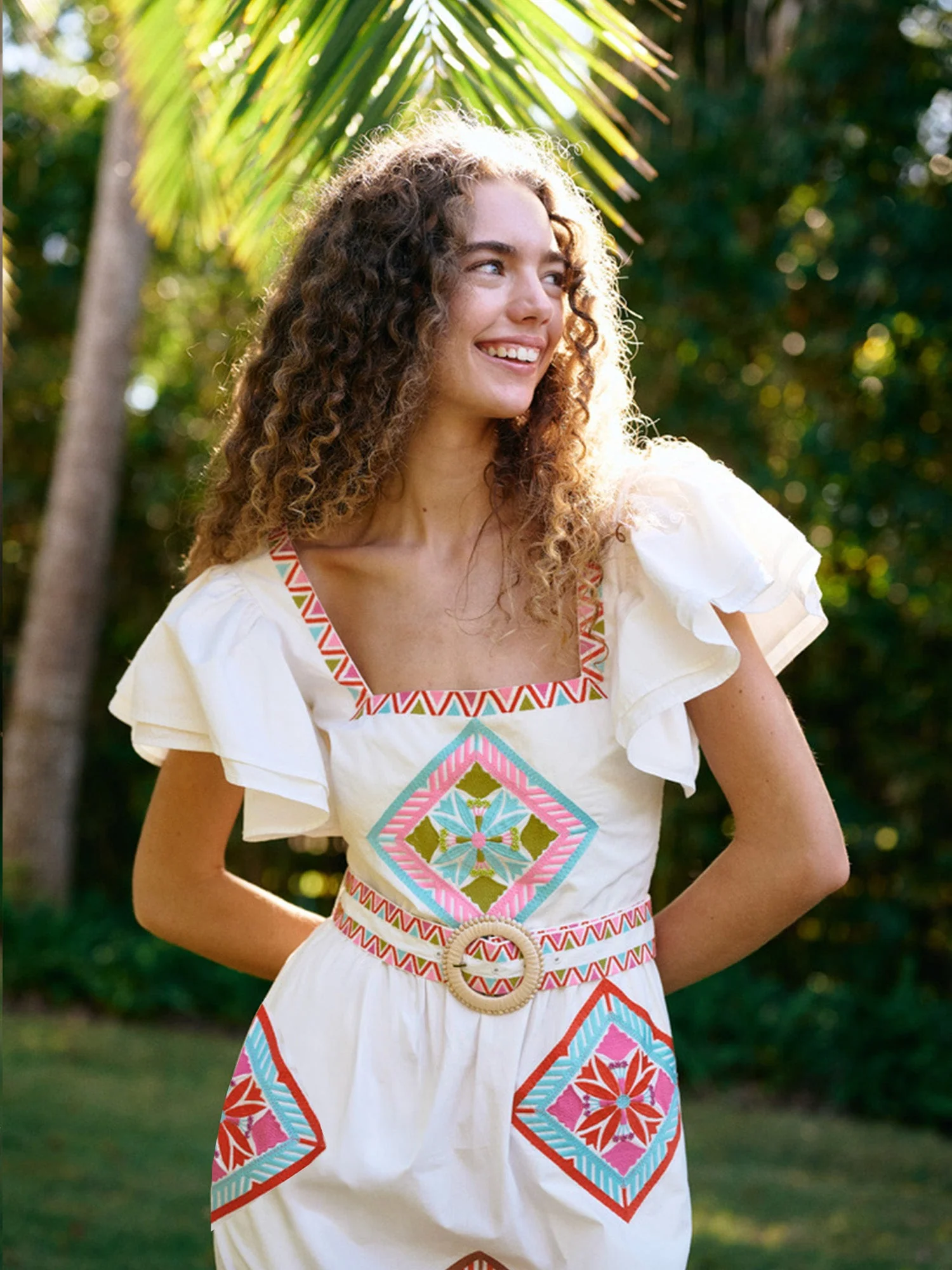 Margaret Midi Dress - Tile Embroidered - Image 10