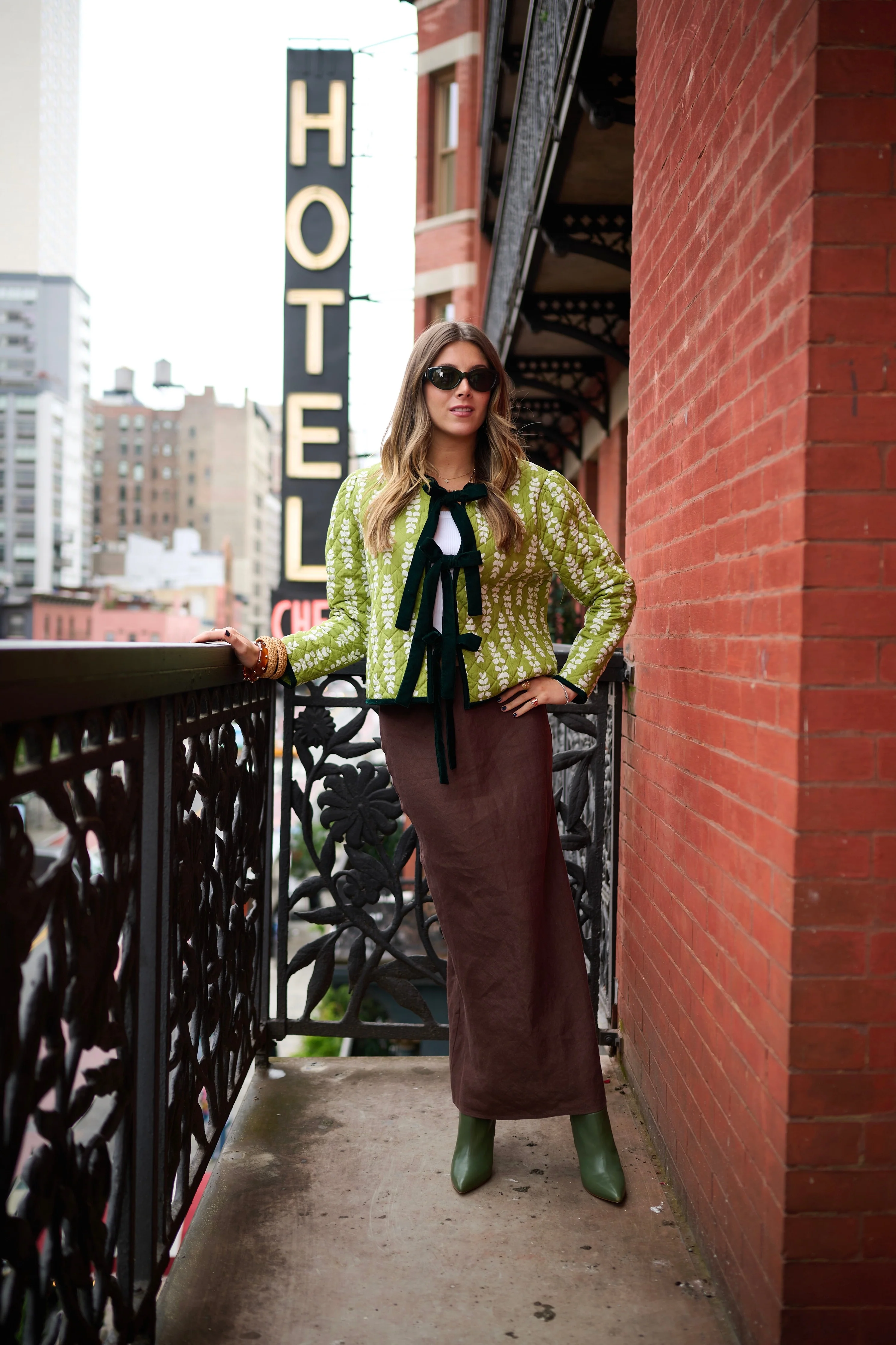 Quilted Rosy Jacket - Green Leaf - Image 15
