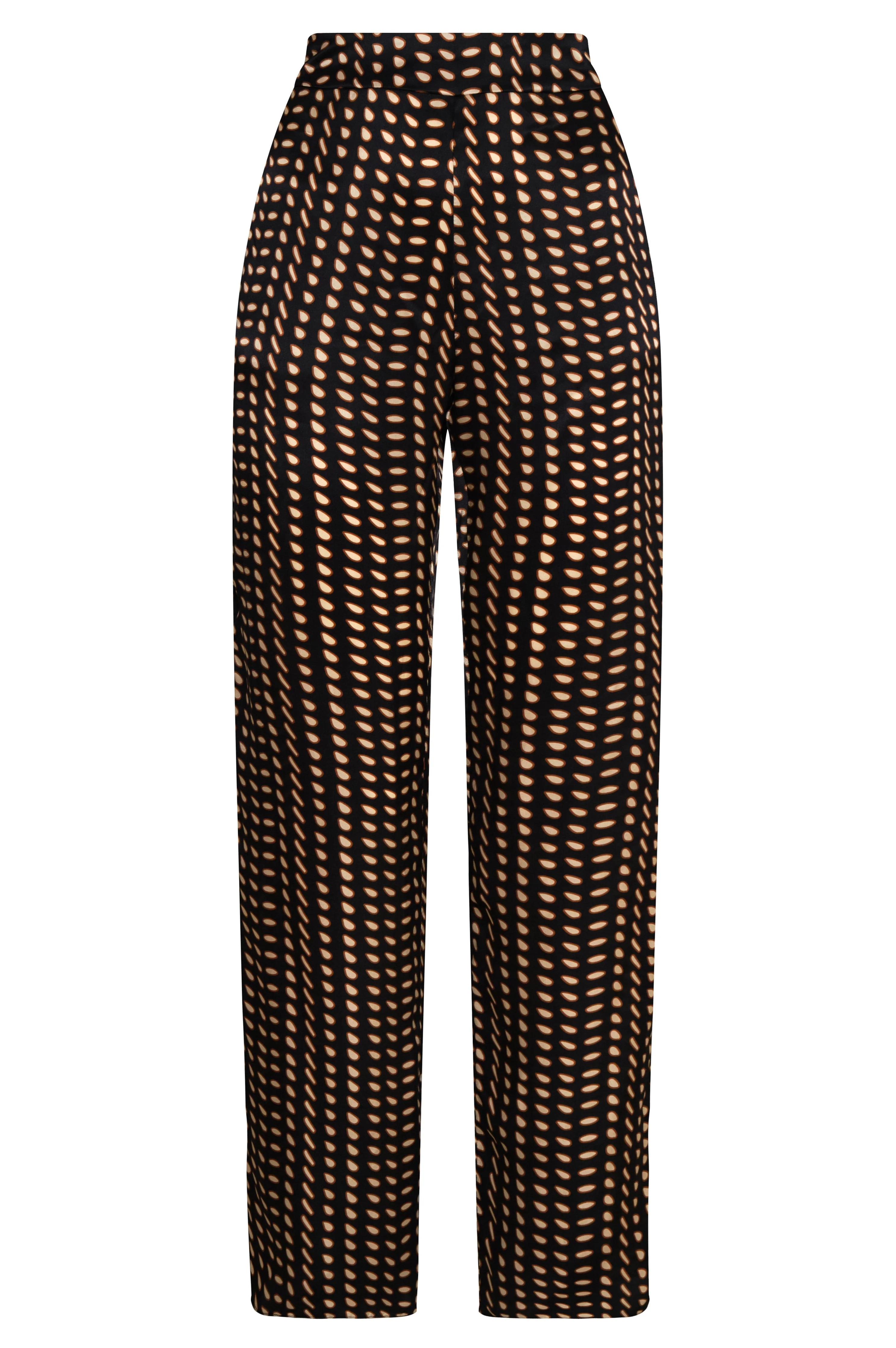 Santo Tomás Satin Silk Pants / Black & Ivory Seeds - Image 2
